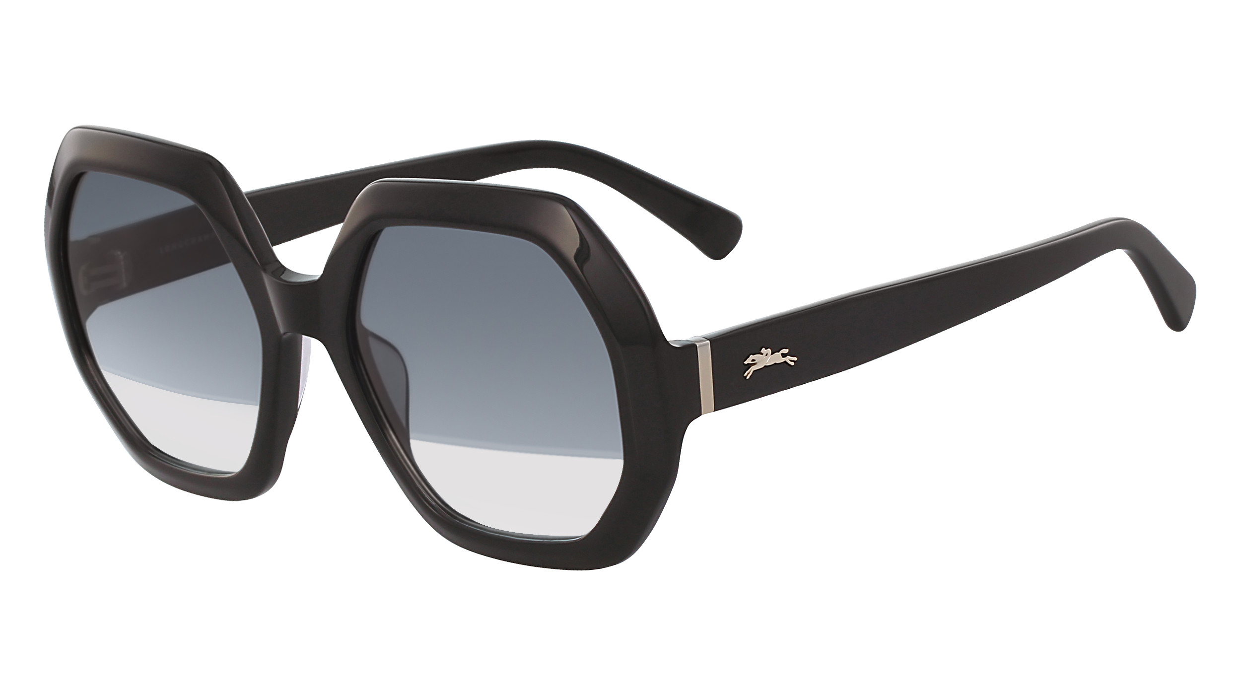LONGCHAMP NEW‎ LO2613 Mirrored Black Square Sunglasses Longchamp Eyeglasses Frames LO2613 001 Black White Square  main image 3
