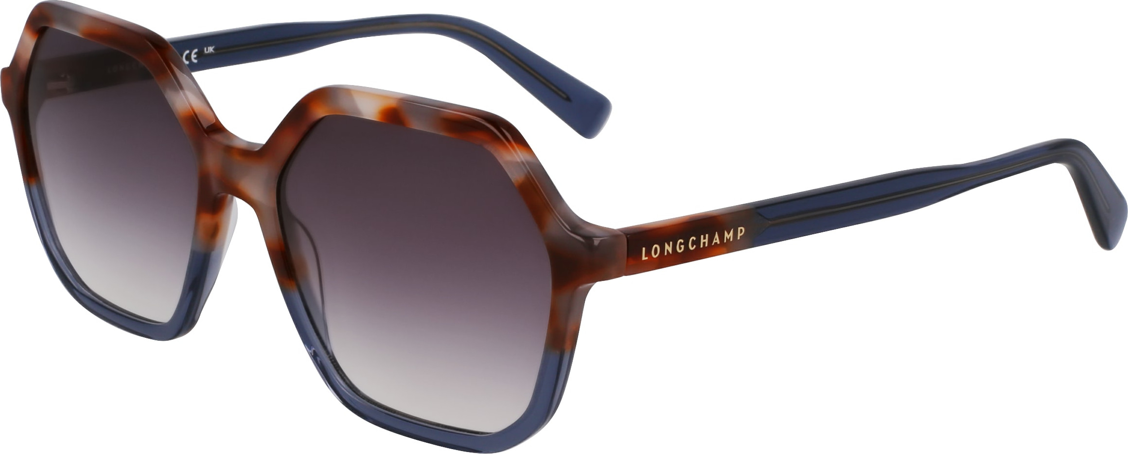 Longchamp Sunglasses LO637S 272 Blue Brown Gold Cat Eye w Brown Lenses 56-14-140 Longchamp Sunglasses LO637S 272 Blue Brown Gold Cat Eye w  main image 2