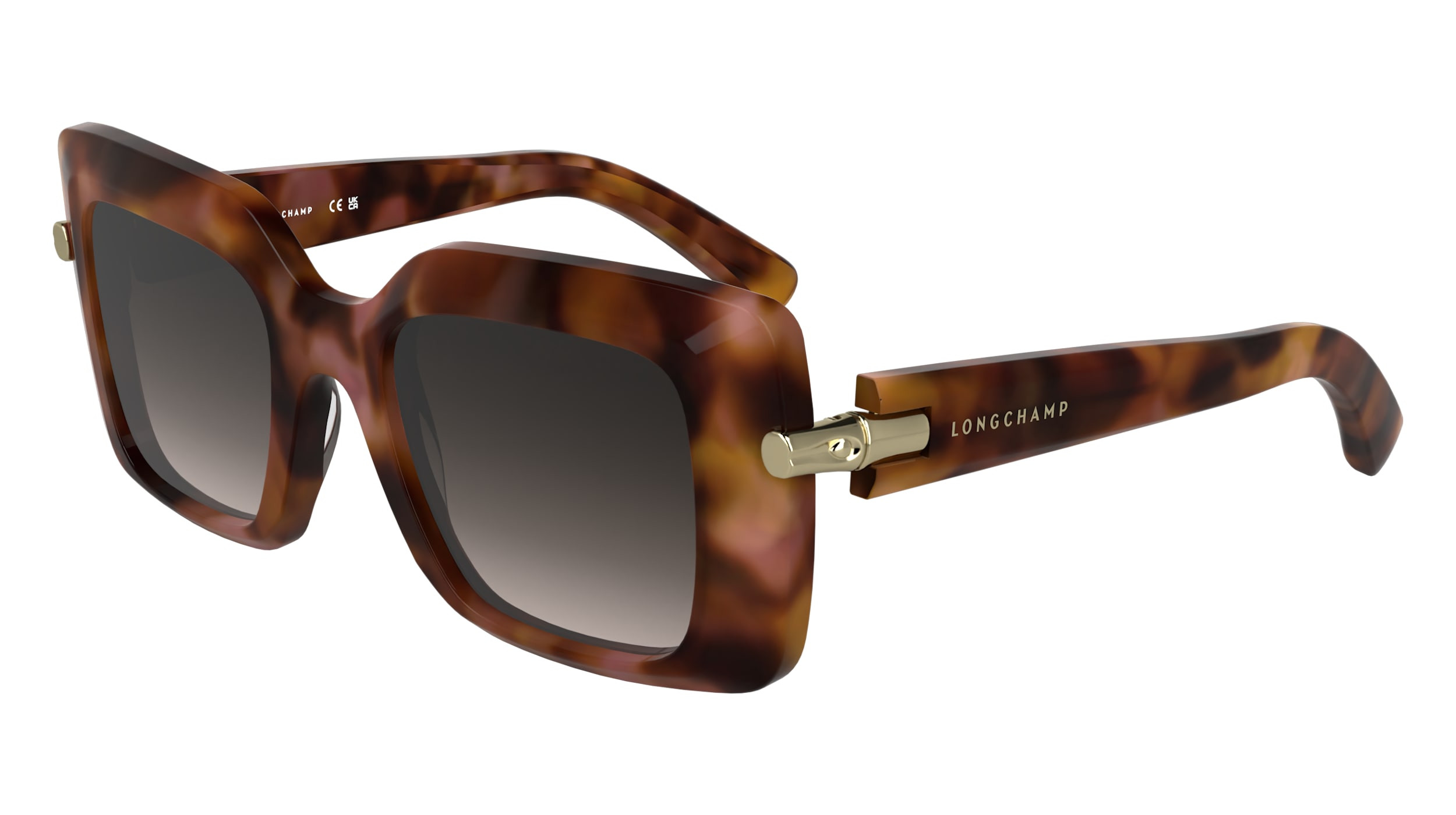 Longchamp LO176S Metal Frame Circle Sunglasses and Case NIB Sunglasses Gold/Brown - Metal | Longchamp US main image 2