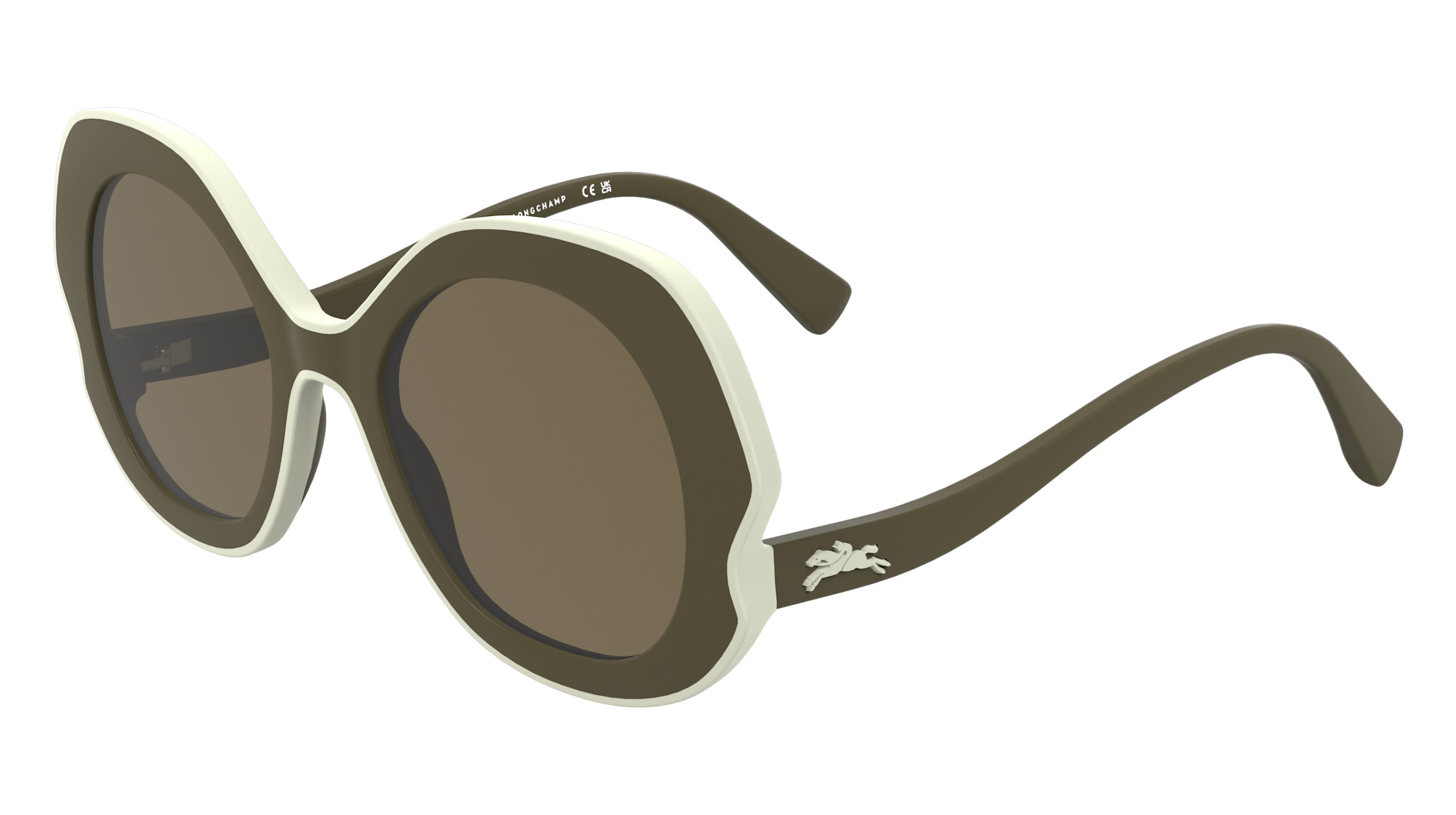 Longchamp LO780S Sunglasses in 319 Khaki and White LO780S Sunglasses - Longchamp Authorized Retailer  main image 2