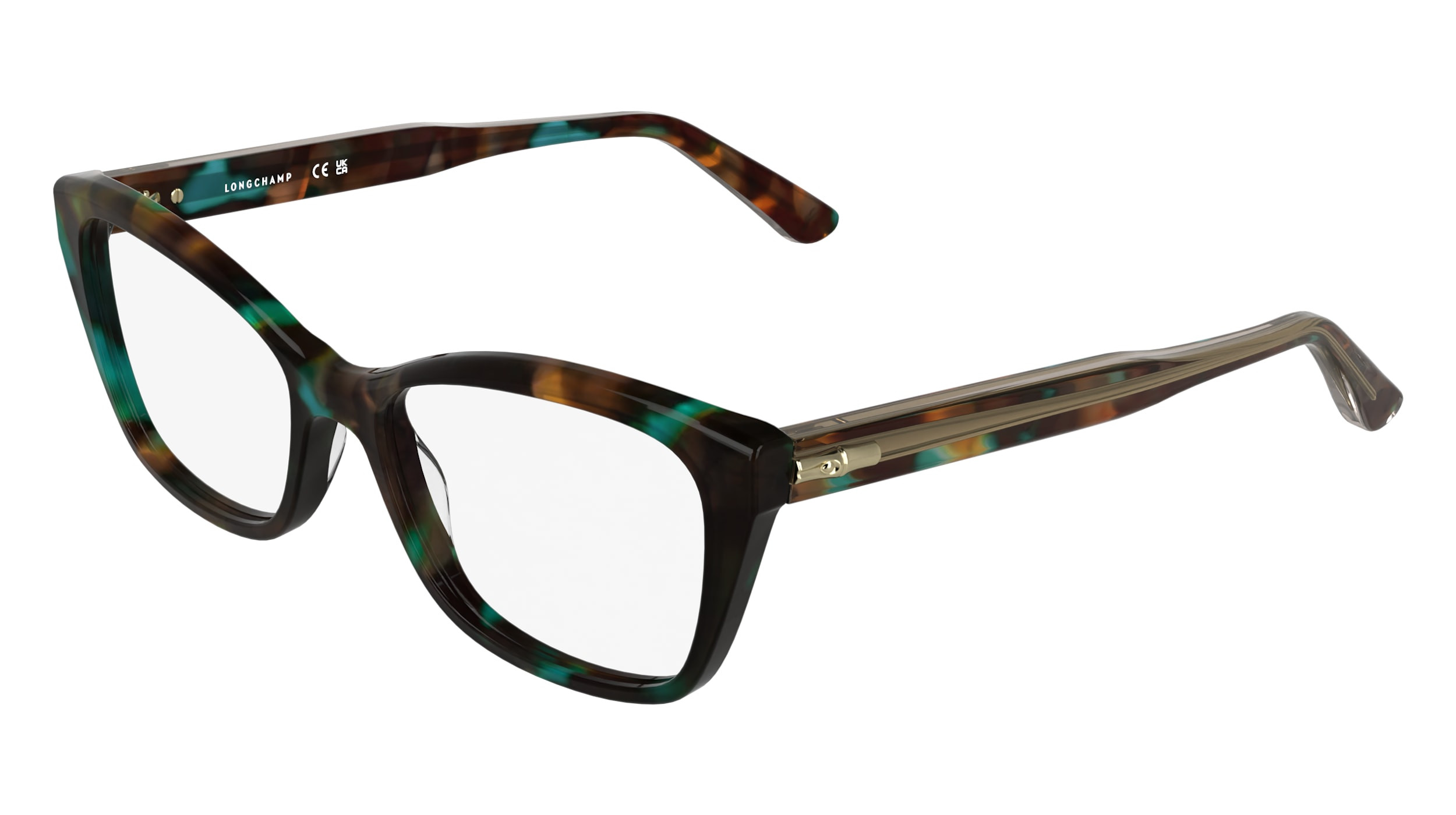 Longchamp Green-Teal Gradient Eyeglass Frames Longchamp Green Gradient Irregular Men main image 3