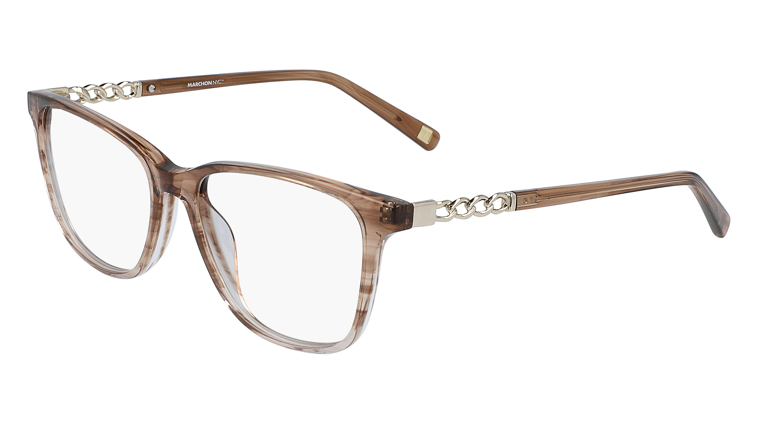 Marchon Nyc Hunter 210 Brown Authentic Eyeglasses 52-17-140 Marchon NYC Eyeglasses Frames NATE 210 Brown Horn  main image 2