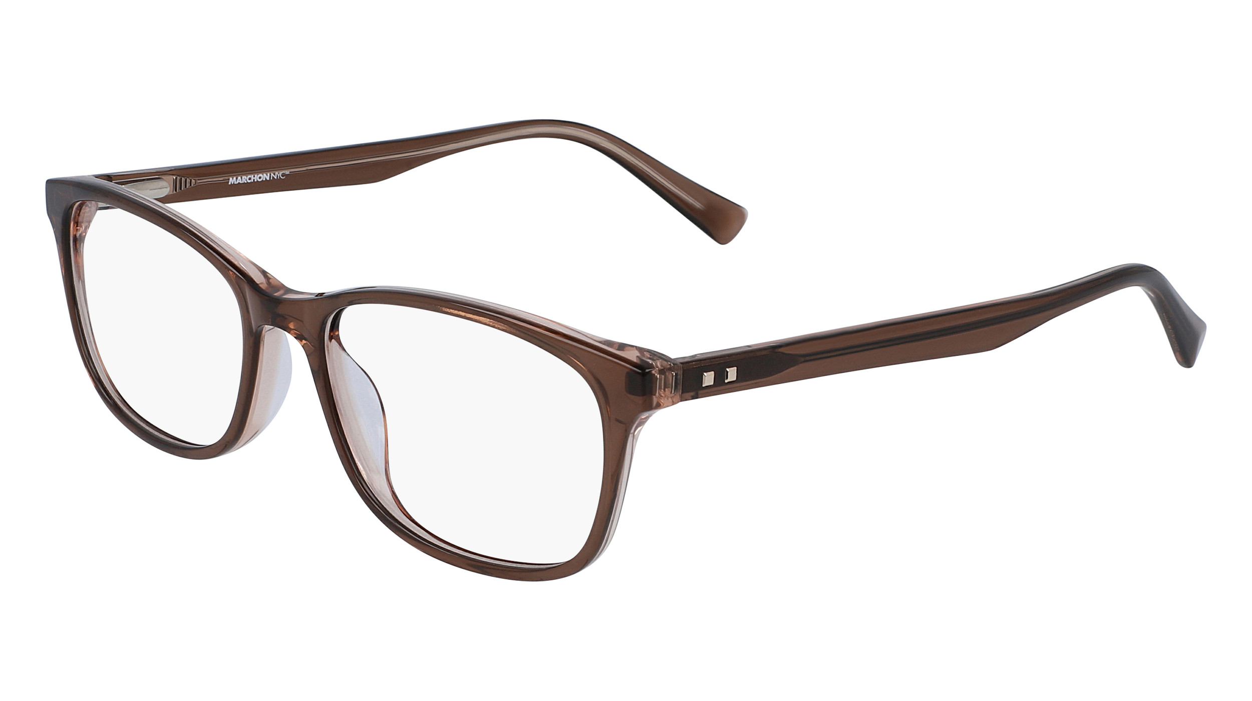 Marchon Nyc Hunter 210 Brown Authentic Eyeglasses 52-17-140 Marchon NYC Eyeglasses Frames NATE 210 Brown Horn  main image 3