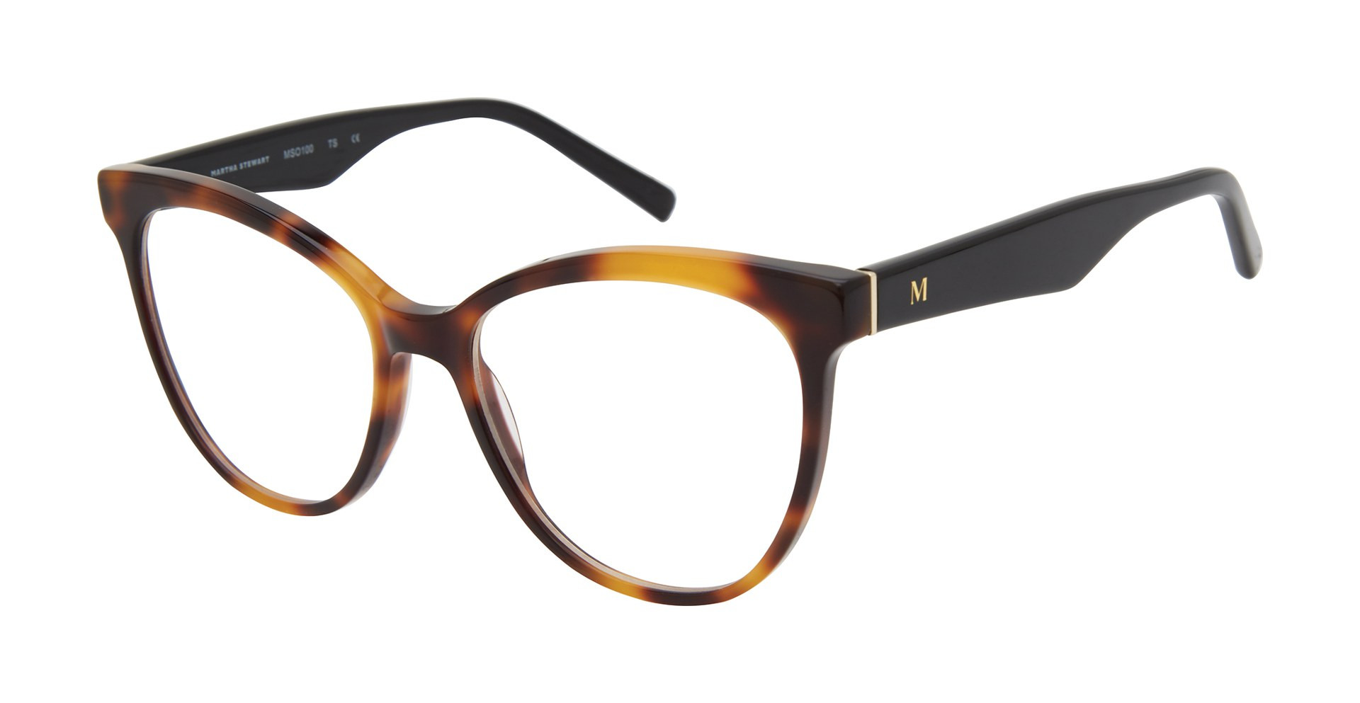 Martha Stewart’s squarish dark tortoise frames MSO100 Eyeglasses - Martha Stewart Authorized Retailer  main image 3