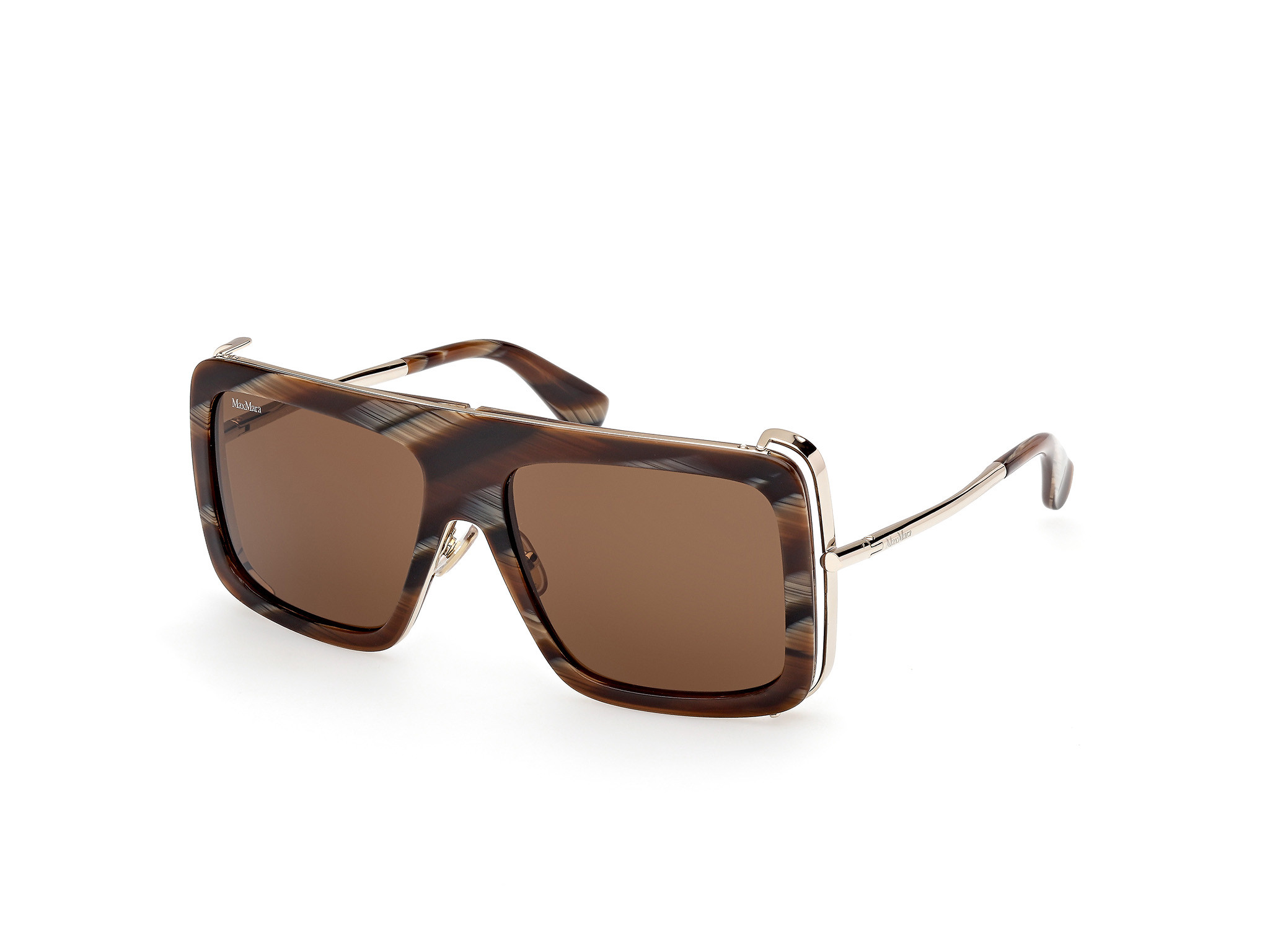 MaxMara Black Shield Sunglasses with Gold Accents - MM0119 JEAN - w/ case Max Mara Eyewear: The Essence of Refined Power | VisionPlus  main image 3