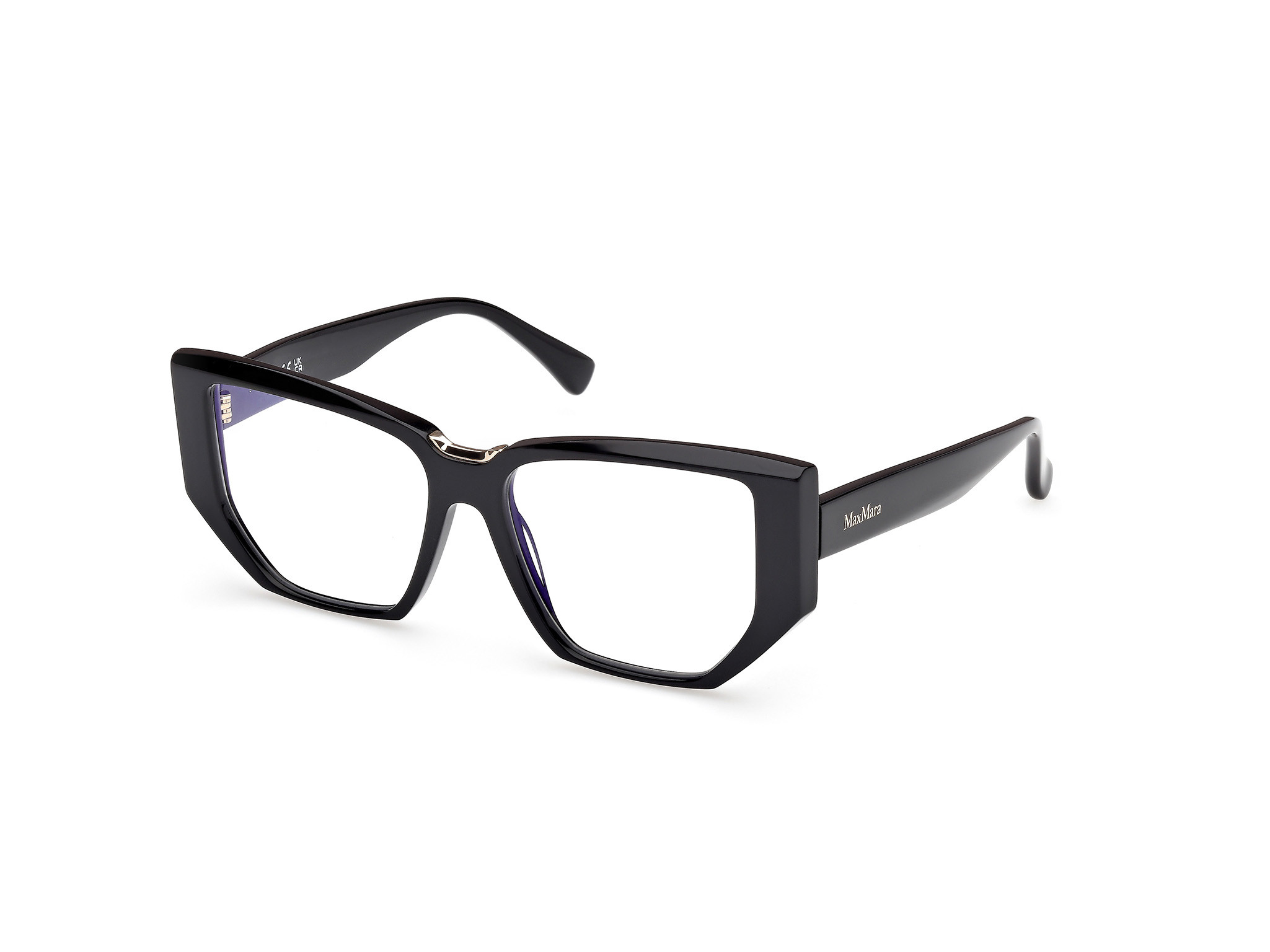 Max Mara Black Acetate Glasses Women\'s (Frames) Max Mara Black acetate oval optical glasses|MM1357G807BLACK main image 3