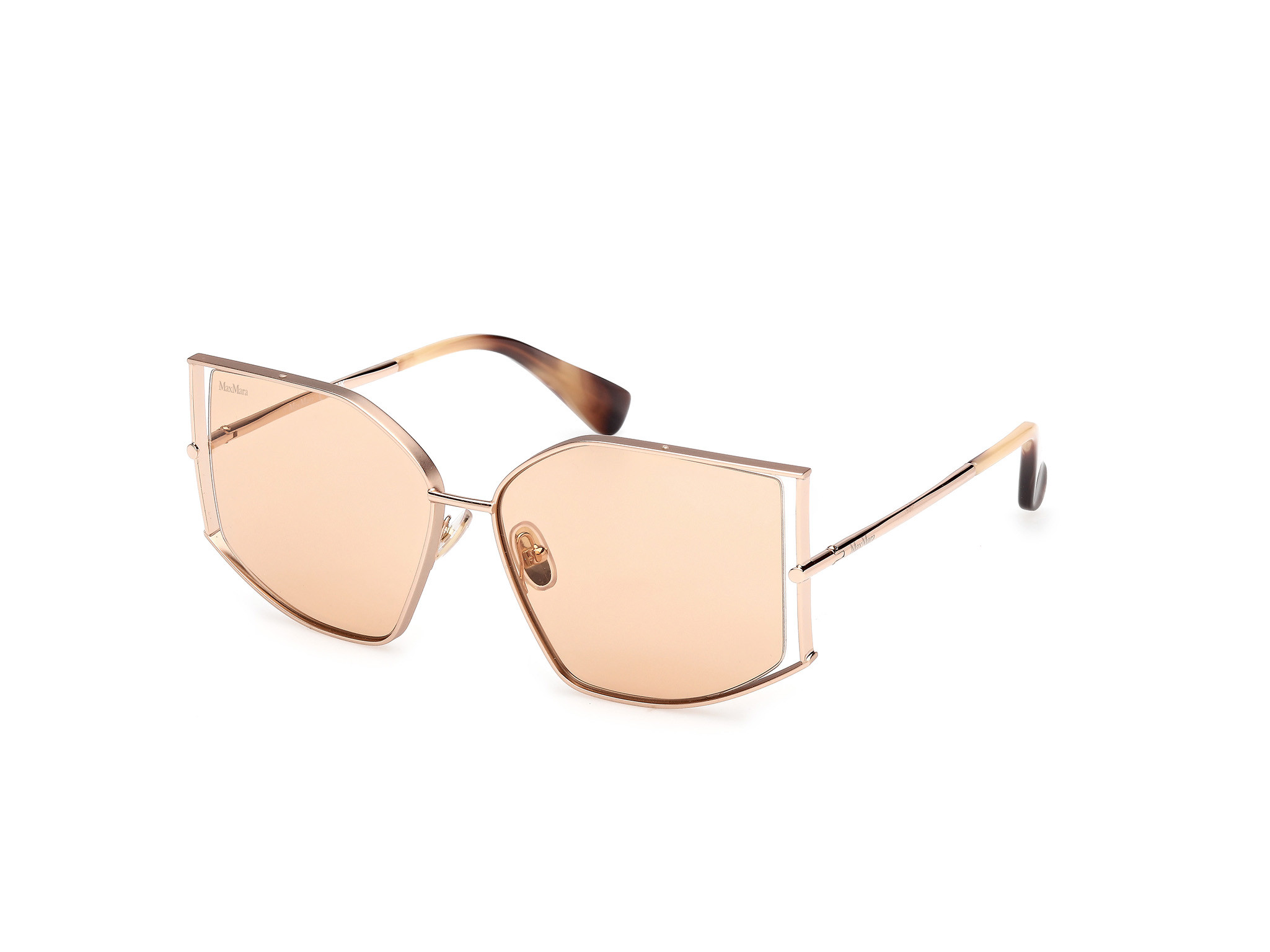 MaxMara Rose Gold Frame with Brown Lenses Sunglasses MM0136 MILLER-5 Sunglasses - Max Mara Authorized Retailer  main image 3