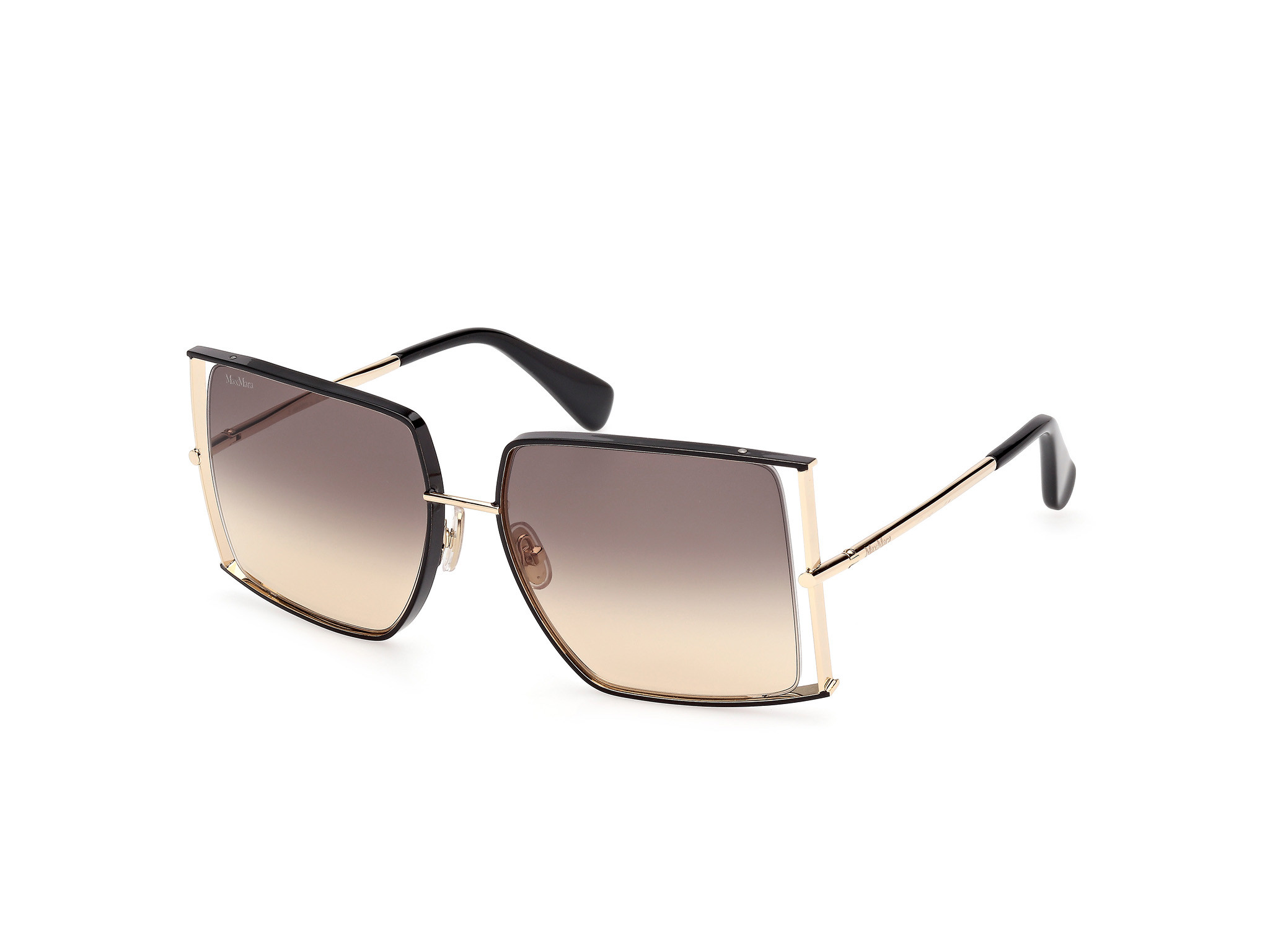 MaxMara Gold Frame Sunglasses with Green Gradient Lenses display picture 3