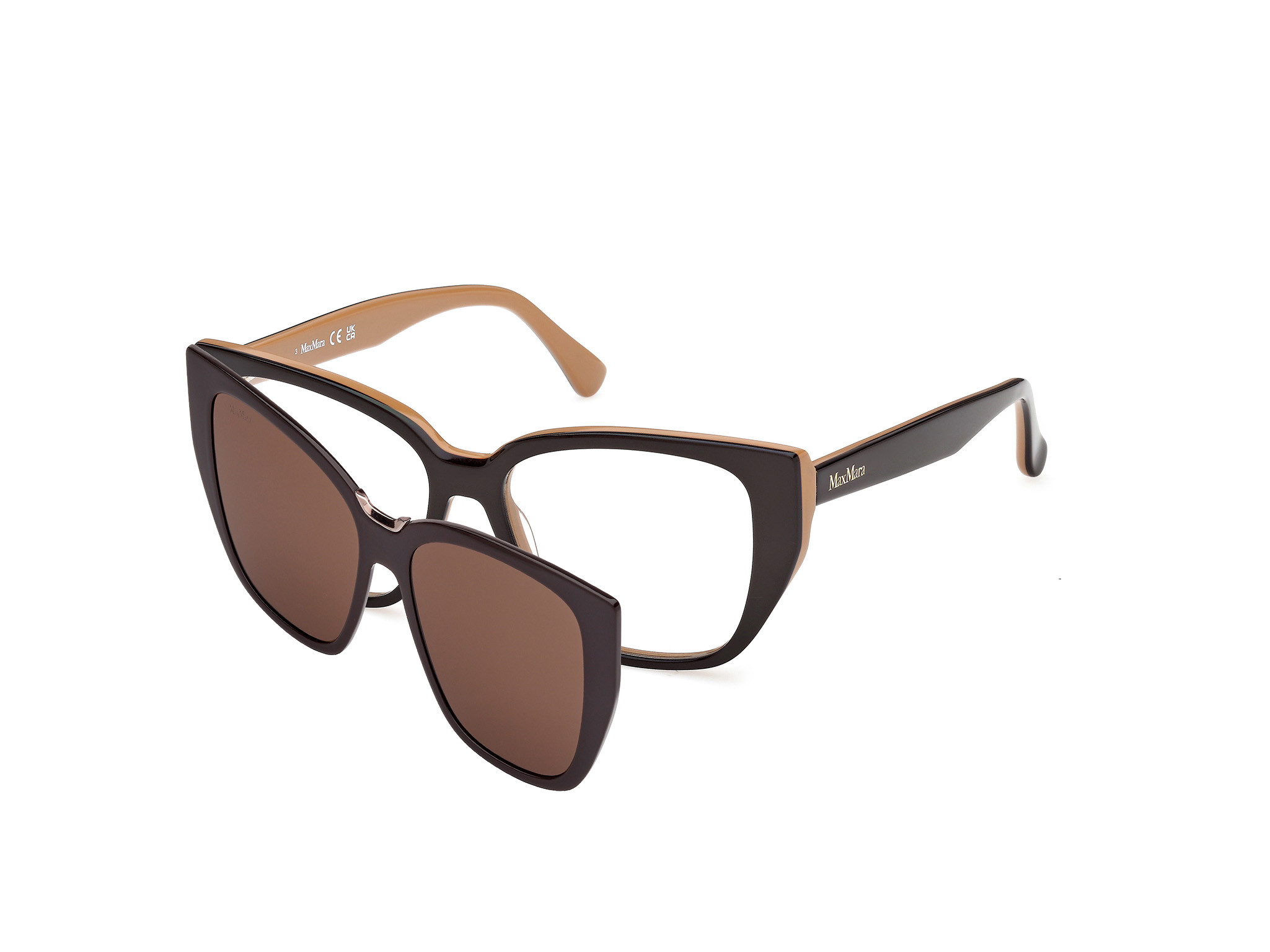 Max Mara Brown Acetate Glasses Women\'s (Frames) Max Mara Sunglasses Women main image 4