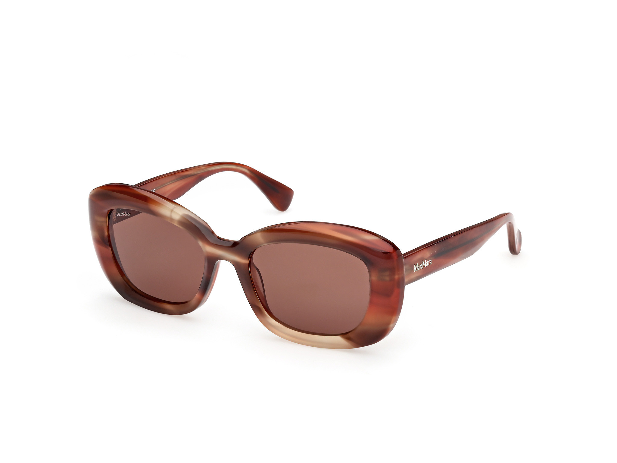 MaxMara Brown Sunglasses with Bold Oversized Frame and Tortoiseshell Design Clean lines, bold perspective. Square acetate sunglasses  main image 2