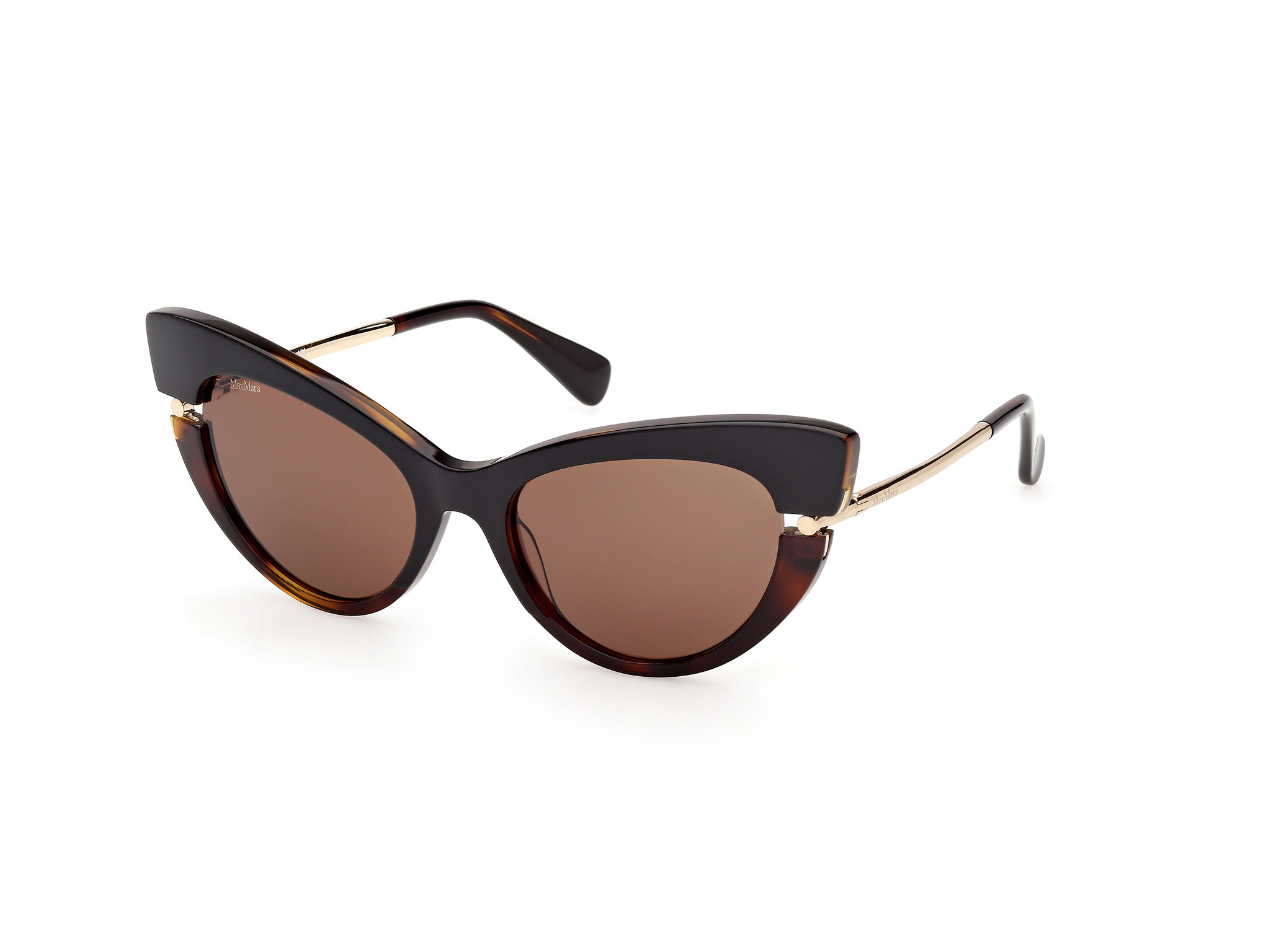 MaxMara Women\'s Shiny Black Brown Eyewear Sunglasses MaxMara MM0090 Sunglasses | Select Eyewear main image 4