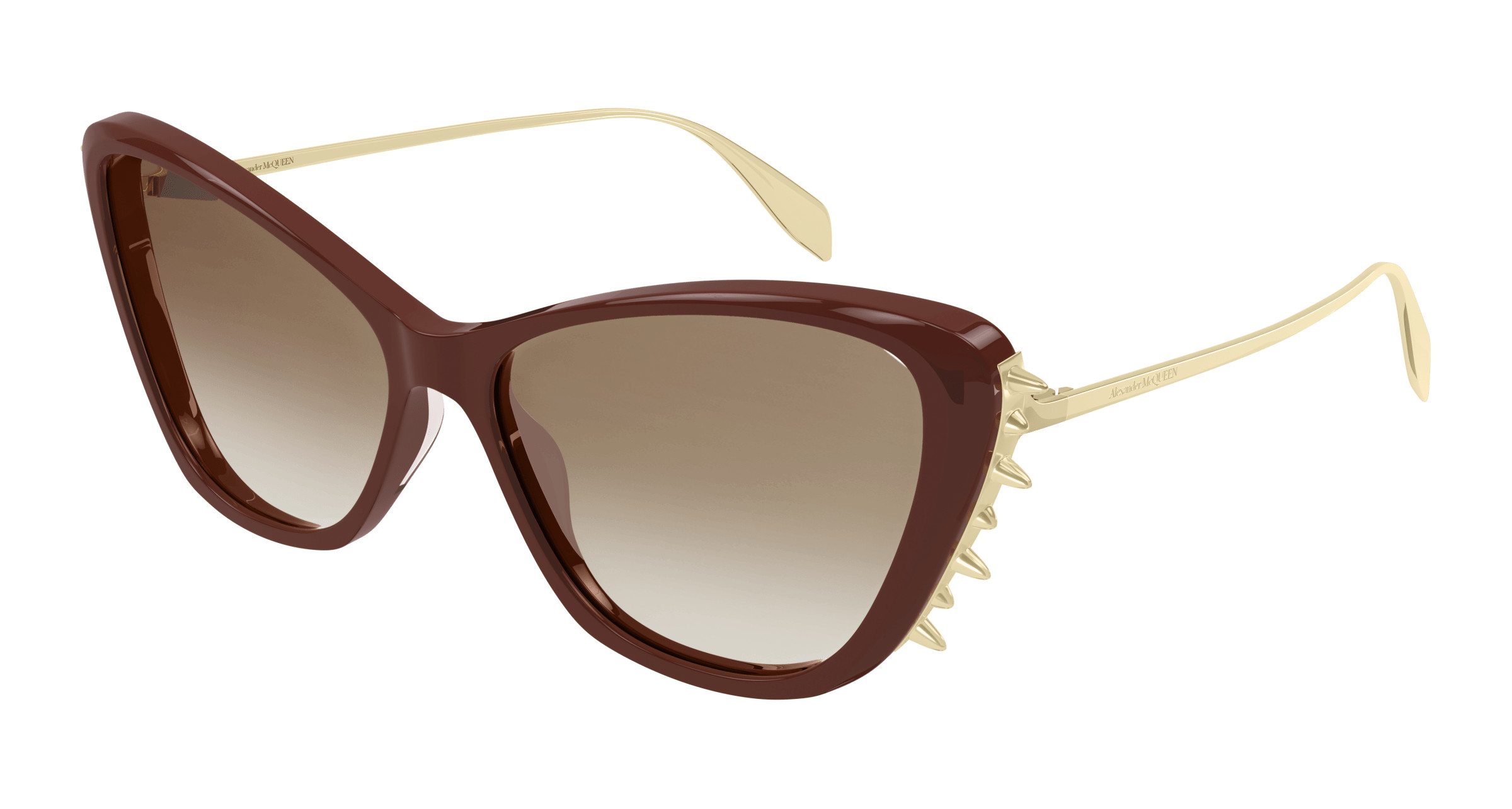 Alexander McQueen Tortoise Shell Sunglasses with Gold Accents Buy Alexander McQueen Sunglasses & Optical Frames | GEM  main image 4