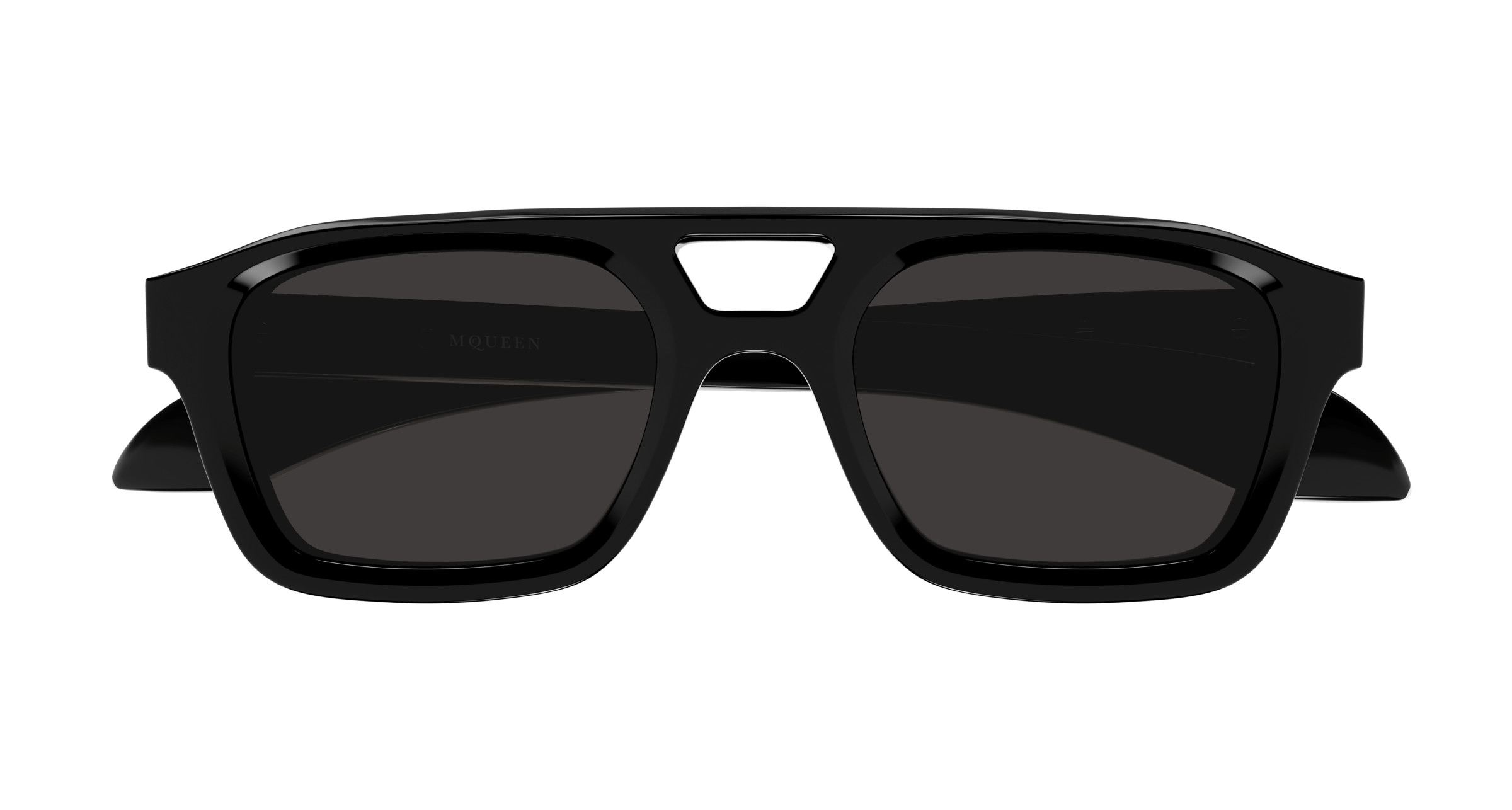 Alexander Mcqueen Stylish Black Sunglasses T-Bar Visor Sunglasses in Black/Silver | McQueen US main image 3