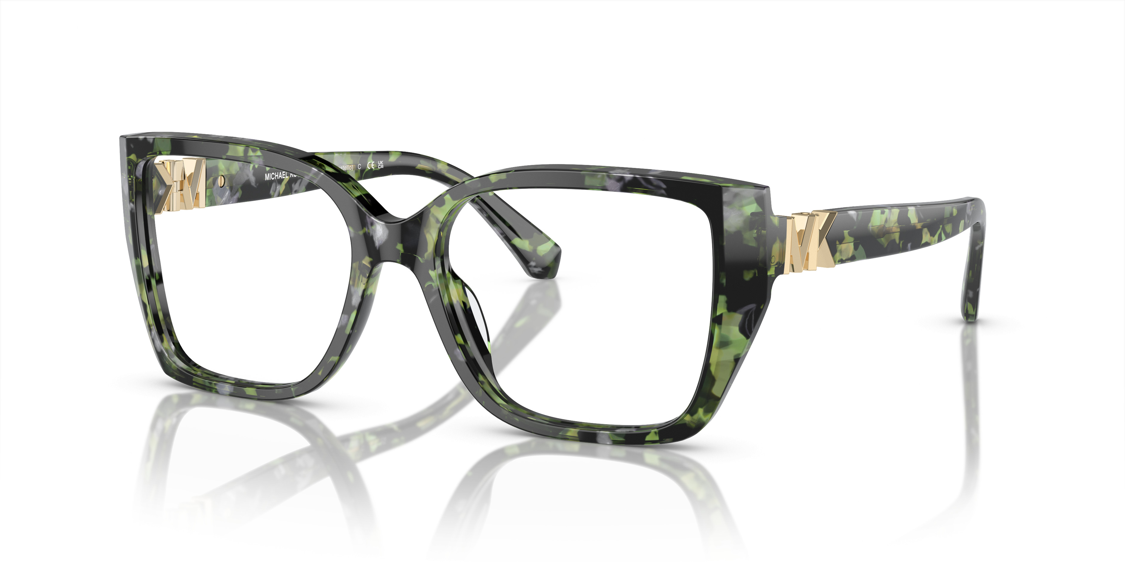Michael Kors Tortoise Cat-Eye Glasses with Green Interior can put prescription Michael Kors Eyeglasses Cat Eye Tortoise Brown Green MK257  main image 4