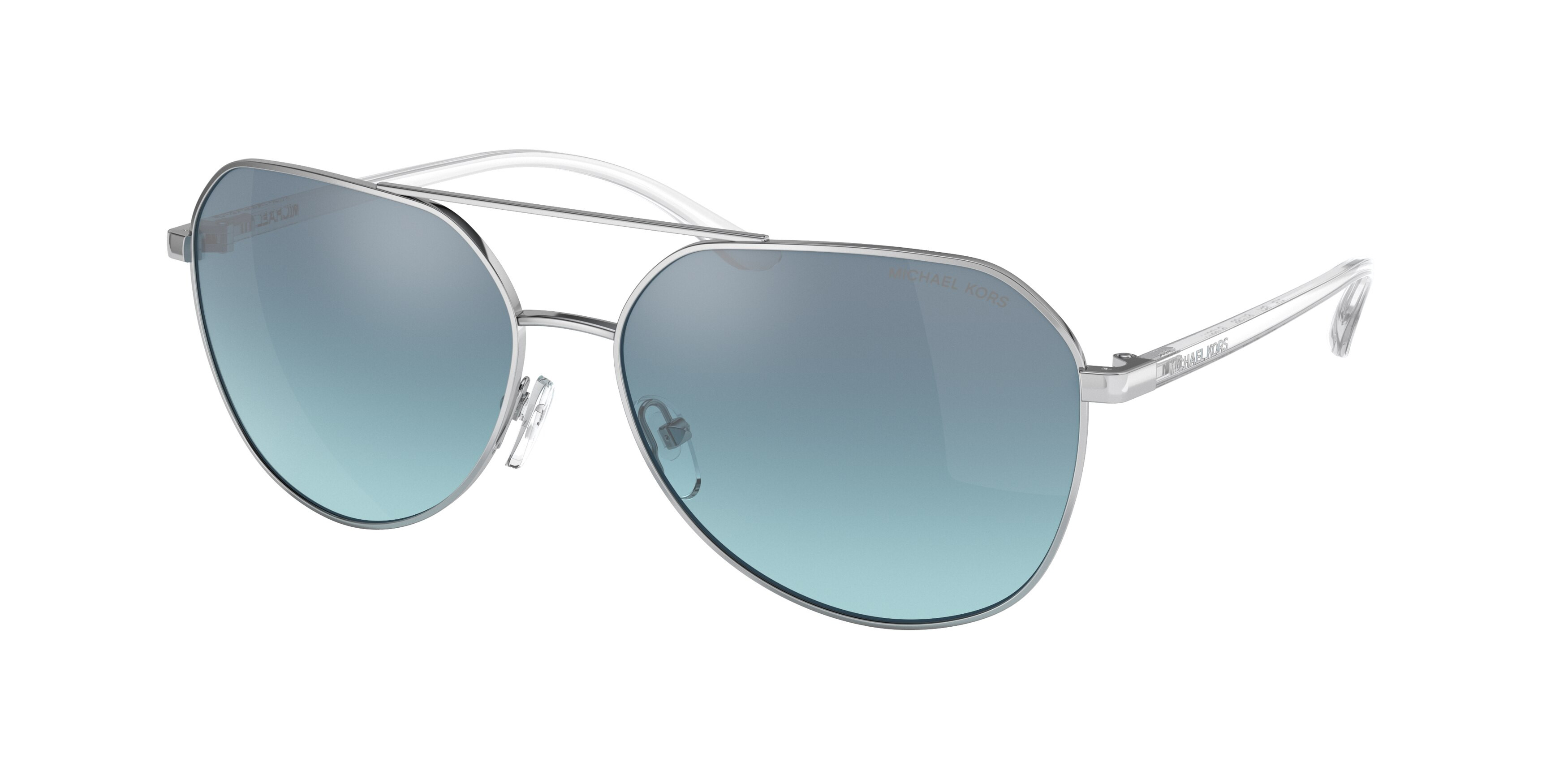 Michael Kors Men’s Silver Frame Sunglasses with Blue Mirrored Lenses Michael Kors Sunglasses Blue Lens Lenses Michael Kors  main image 4