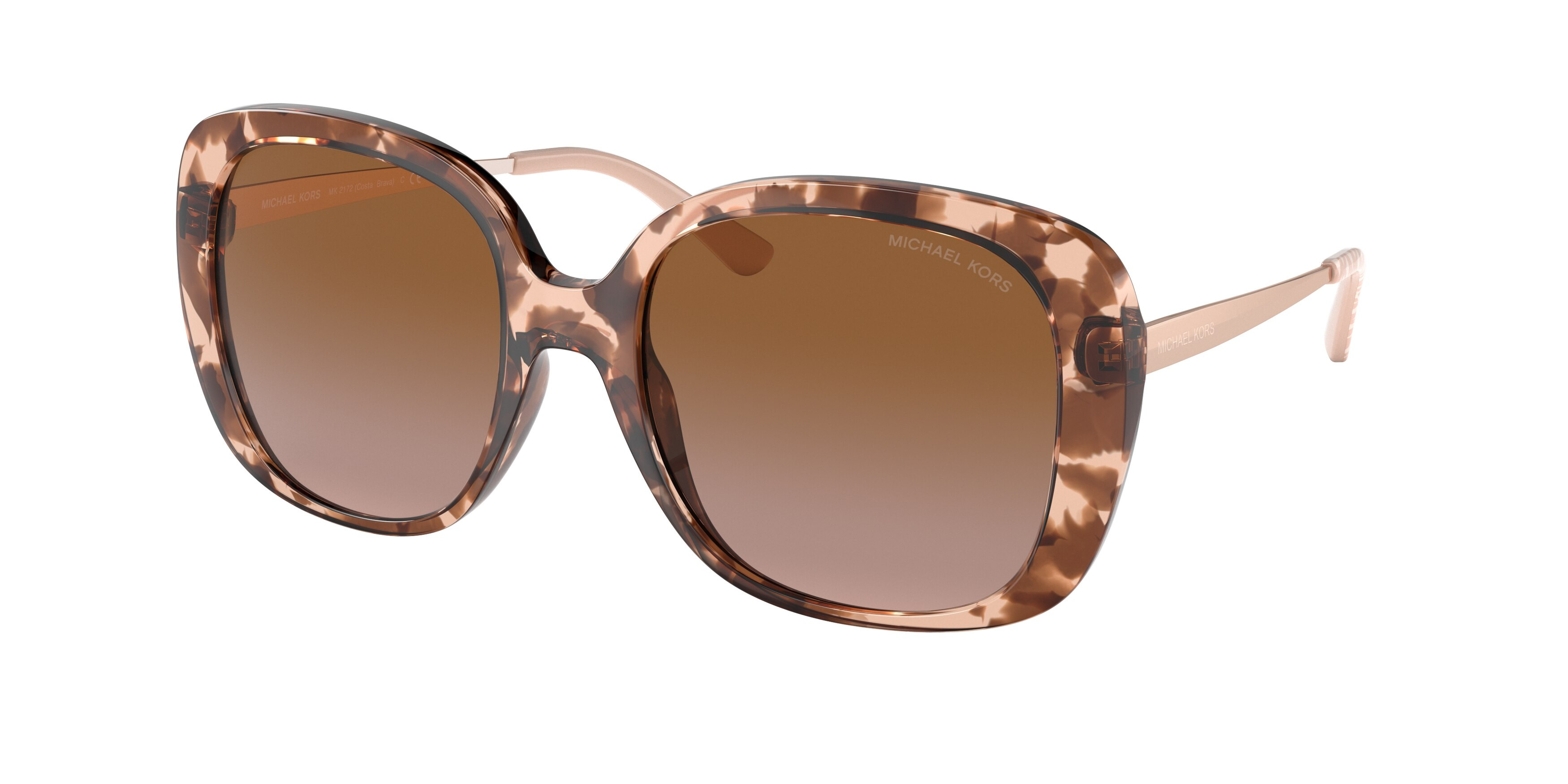 Michael Kors Turquoise Tortoiseshell Rectangular Sunglasses with Brown Lenses Amazon.com: Michael Kors Acadia MK2199 395173 55MM Bi layer  main image 3