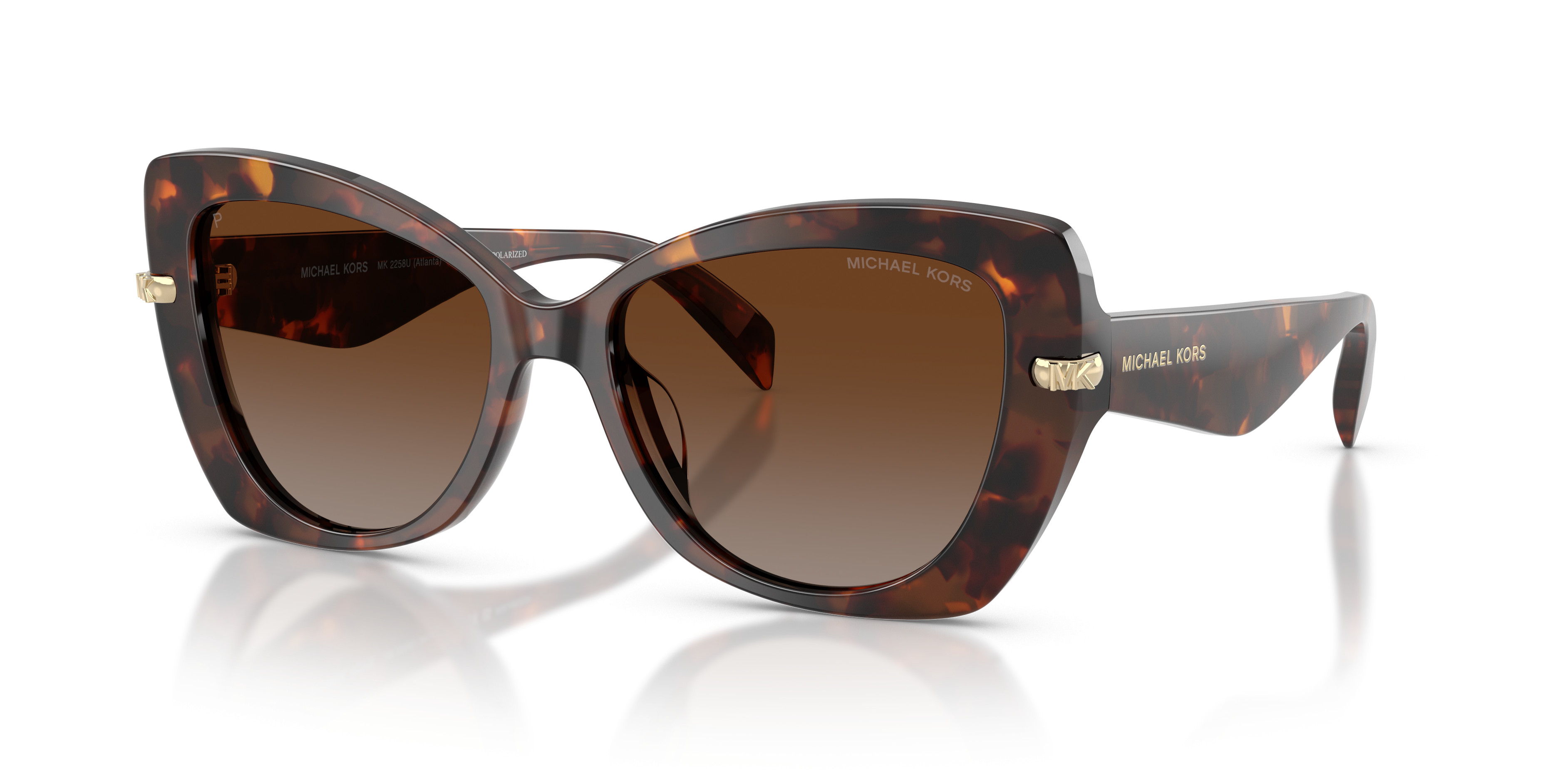 Michael Kors Brown Tortoise Sunglasses Michael Kors MK2247U Quogue tortoise frame with brown solid  main image 4