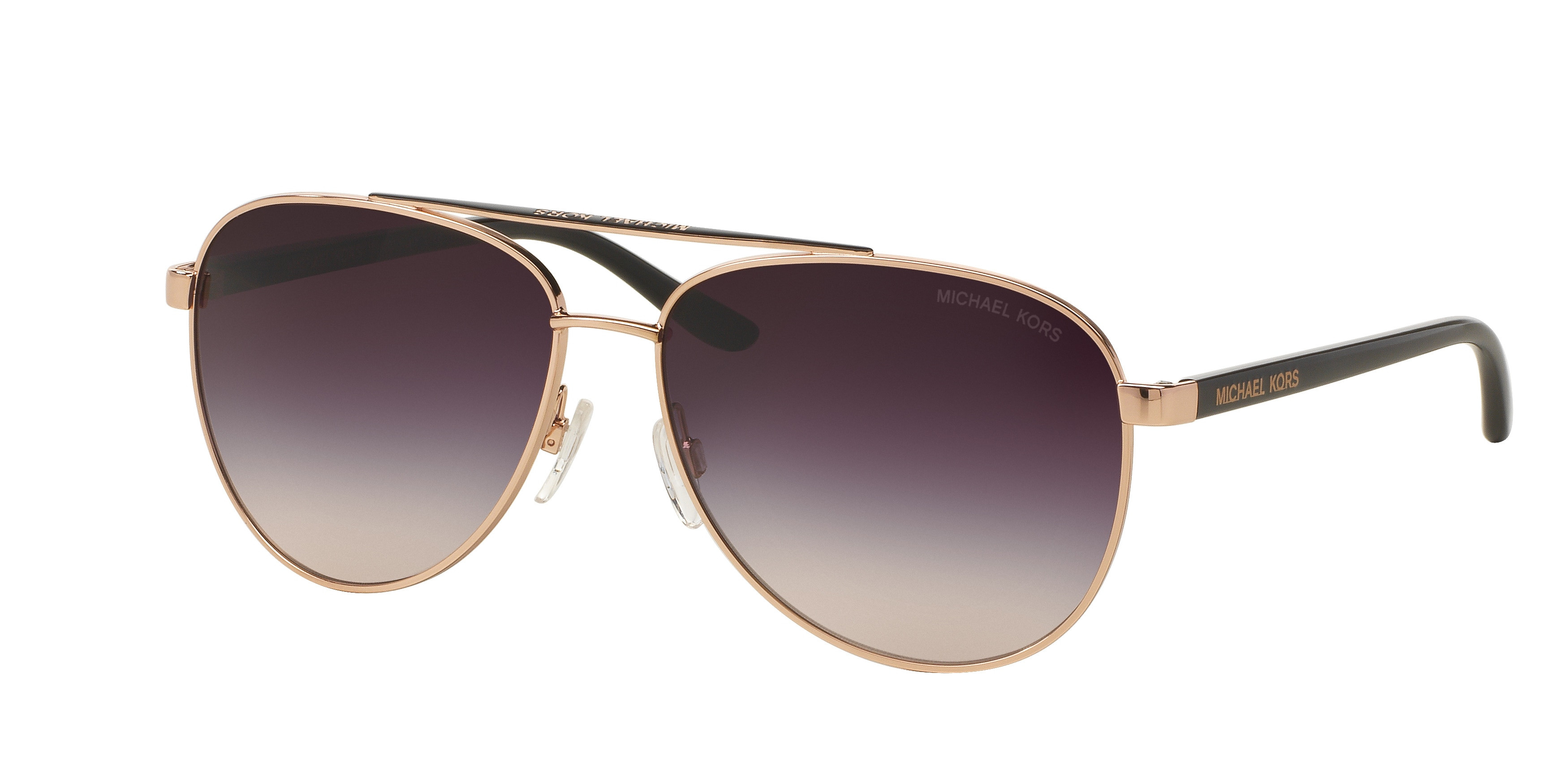 Michael Kors MK 5007 104525 Hvar Rose Gold Aviator Sunglasses Blue Mirror Lens Michael Kors MK 5007 104525 Hvar Rose Gold Metal Aviator  main image 4