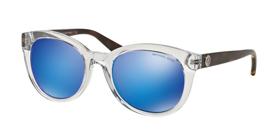Michael Kors Clear Frame Sunglasses with Blue Mirrored Lenses Sunglasses Michael Kors MK5007 Hvar | Free Shipping  main image 3
