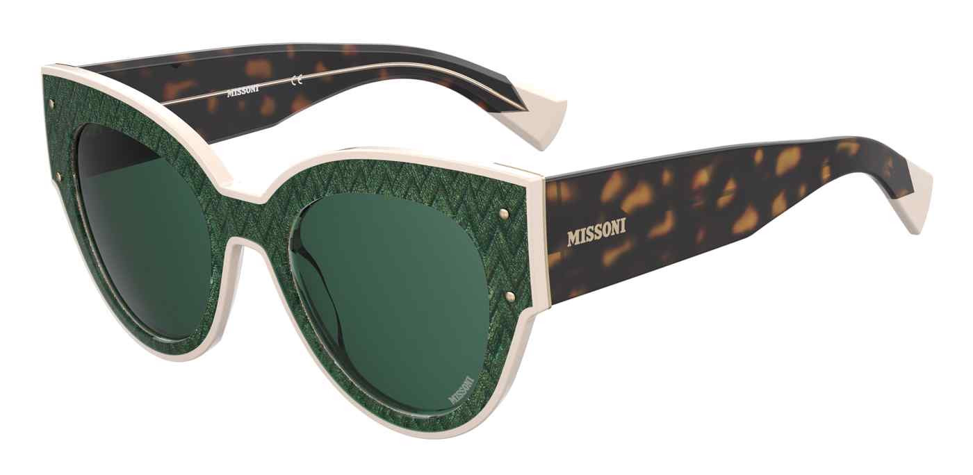 Missoni Green Frame Tortoiseshell Temple Sunglasses Rectangular acetate sunglasses Multicoloured | Missoni main image 2
