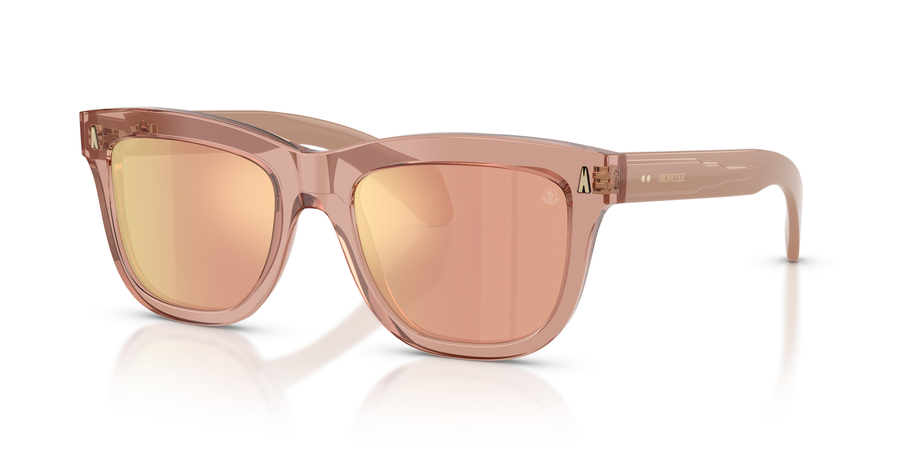 NEW MONCLER Triangular Rose Rimmed Sunglasses Moncler Sunglasses - ML0089-01Z - Black / Pink Leather  main image 2