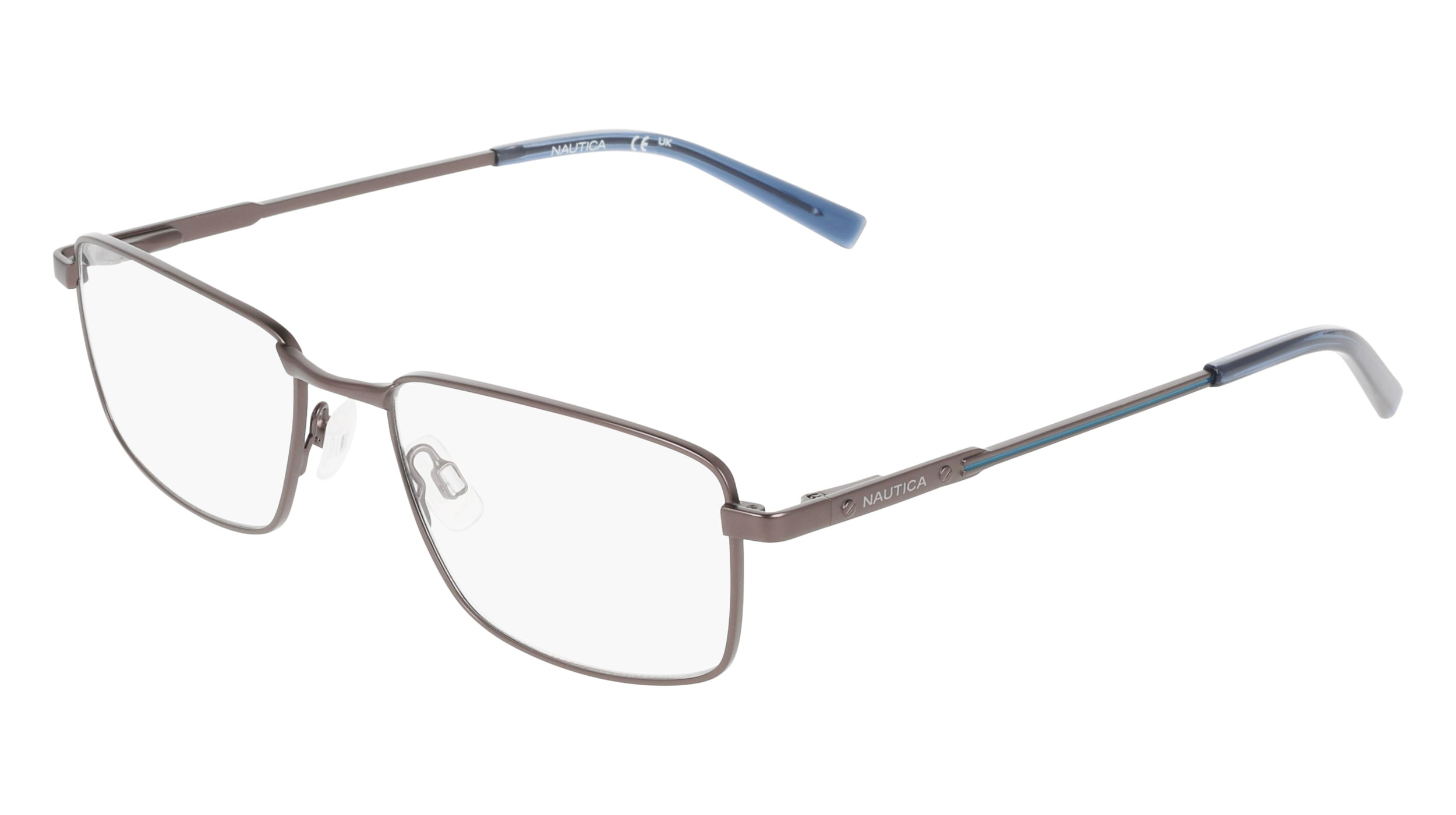 Nautica‎ N7283 040 Eyeglasses 57 19 140 Metal Rectangular Frame Silver 21286 N7343 Eyeglasses Frames by Nautica main image 4