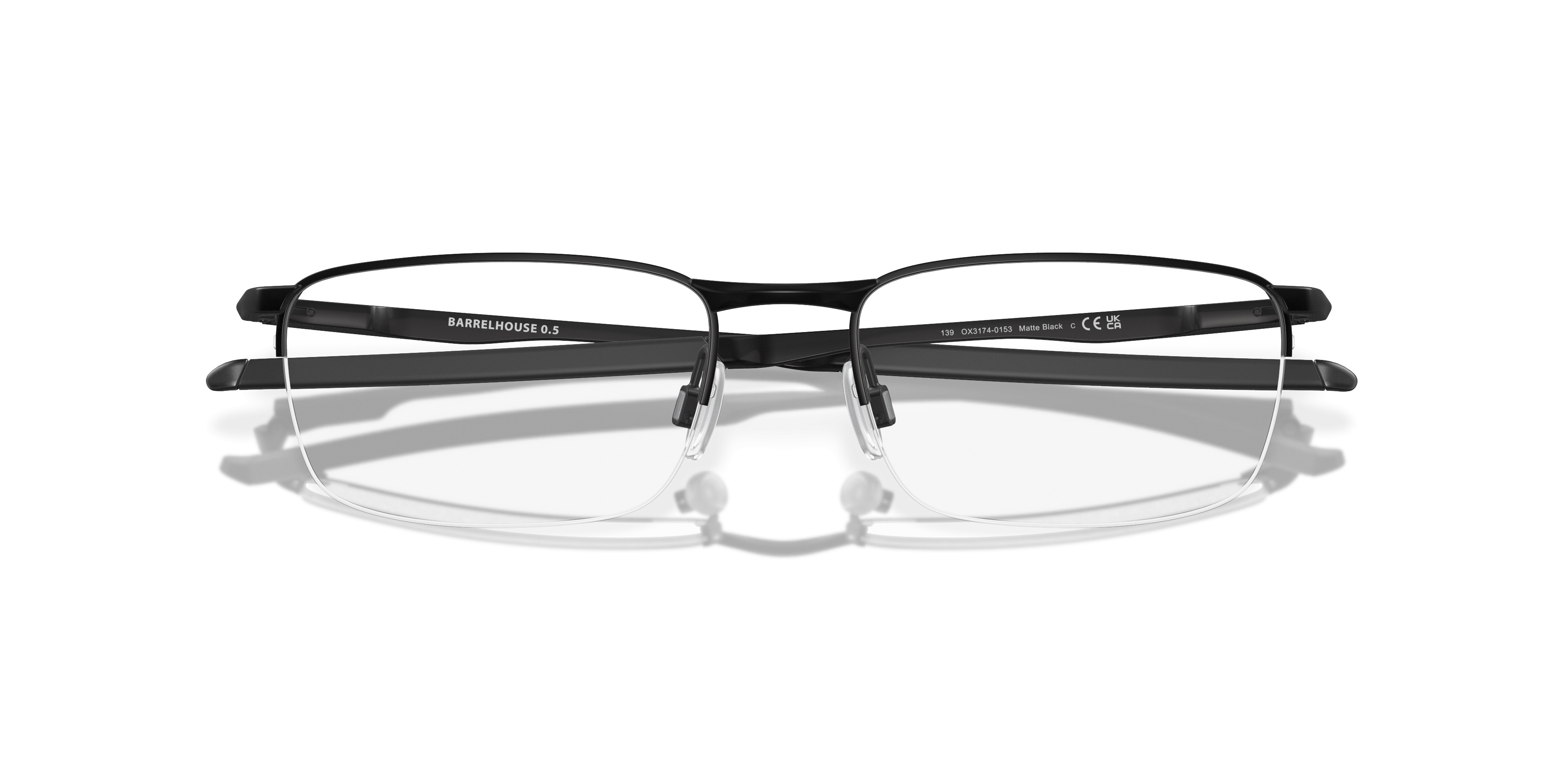 Oakley Barrelhouse 0.5 OX3174-0453 Pewter Metal Eyeglasses Frames Only 53-18 139 Oakley Barrelhouse™ 0.5 Eyeglasses with Matte Black Frame  main image 3