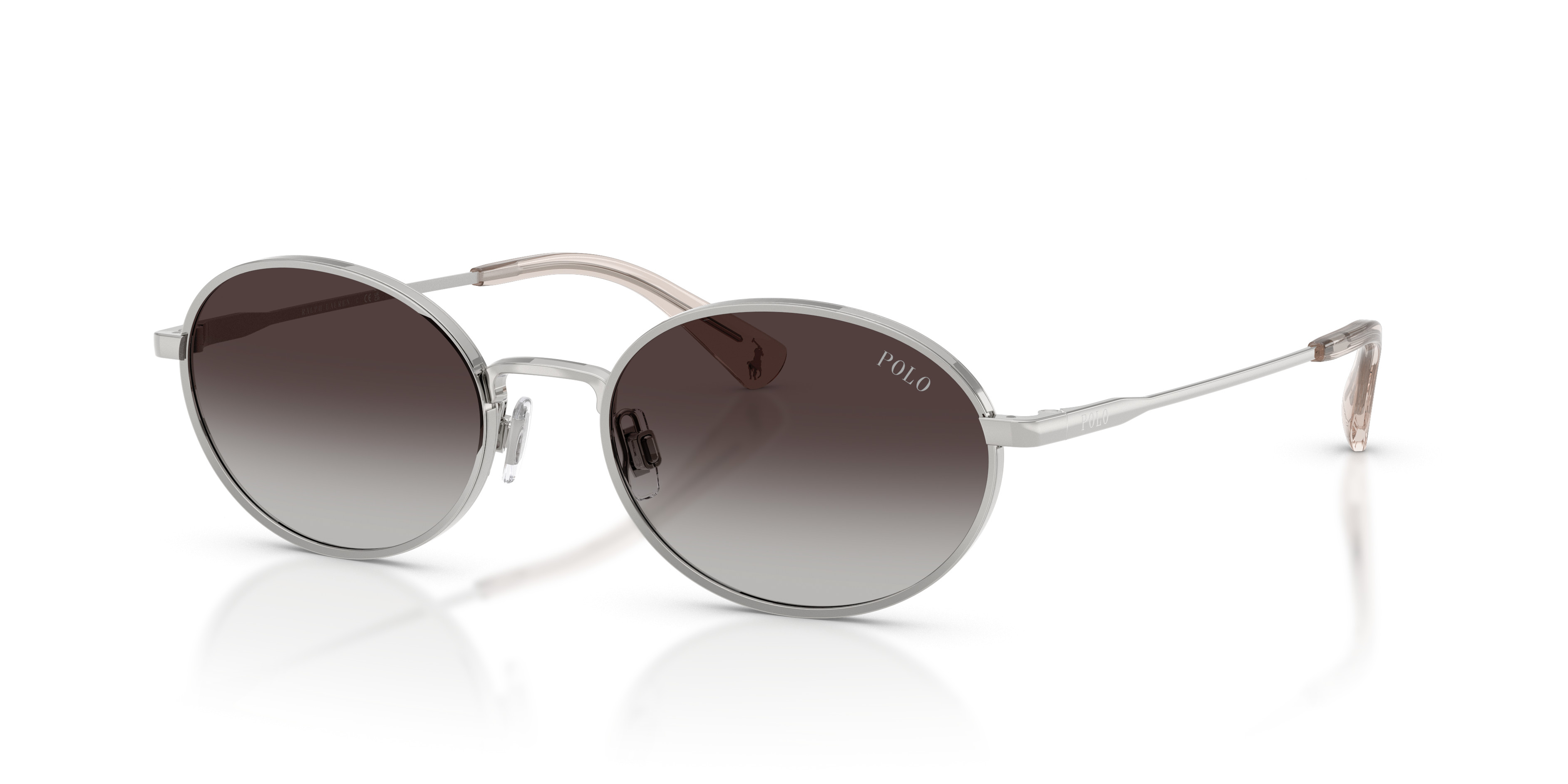 Ralph Lauren White Aviator Sunglasses with Gray Lenses Polo Ralph Lauren PH3165 Aviator Sunglasses | Fashion Eyewear US main image 3
