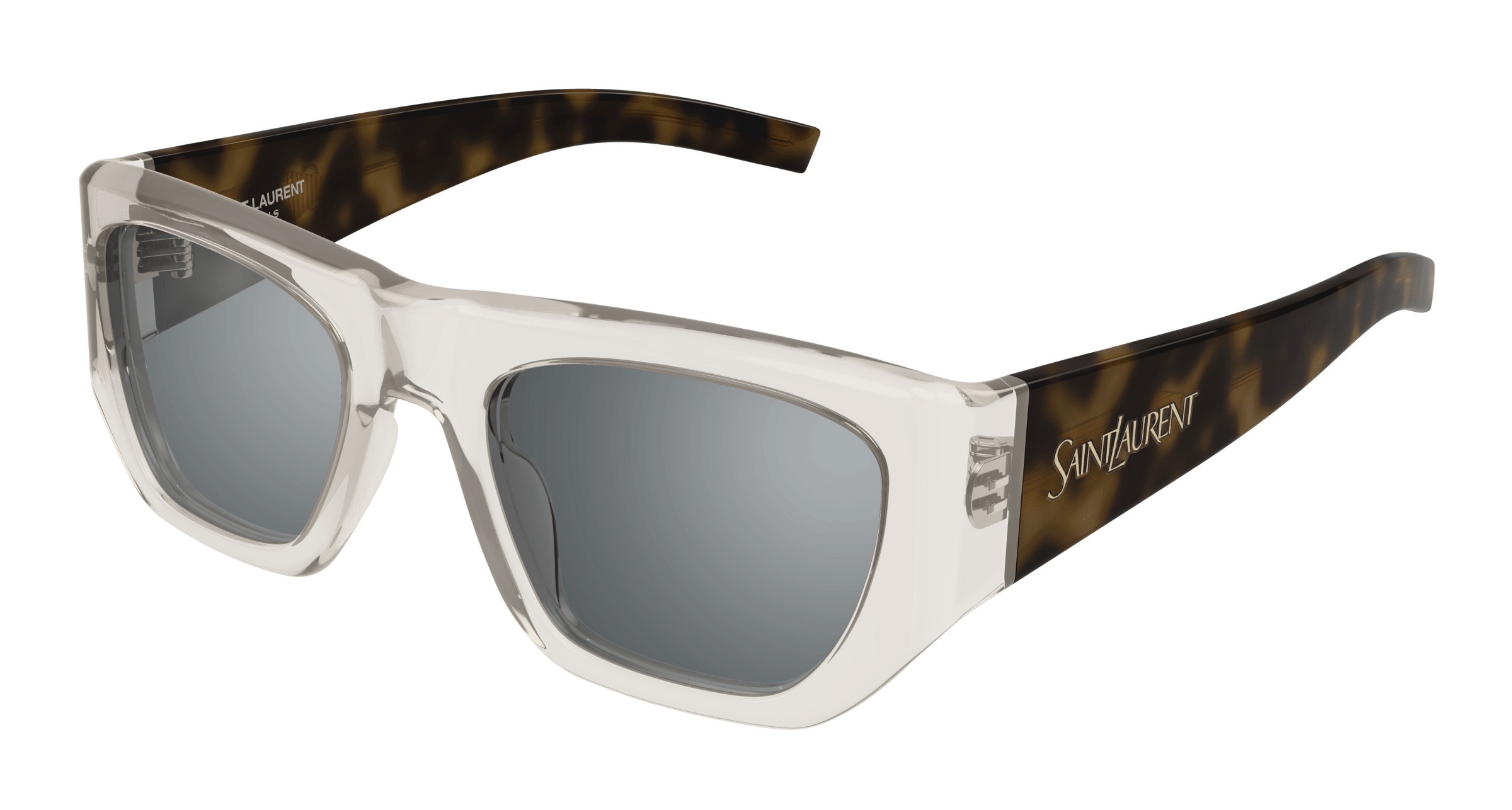 Saint Laurent SL740 003 BRAND NEW Sunglasses Beige Havana Silver Square Unisex Saint Laurent SL 740 003 Sunglasses Women main image 2