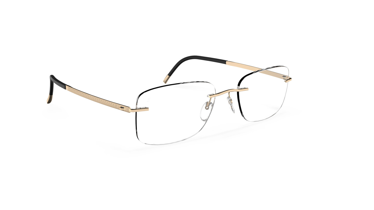 Silhouette Eyeglasses Rimless Frames Titanium White / Black Silhouette Momentum Aurum Demo Rimless 5564 Eyeglasses main image 3