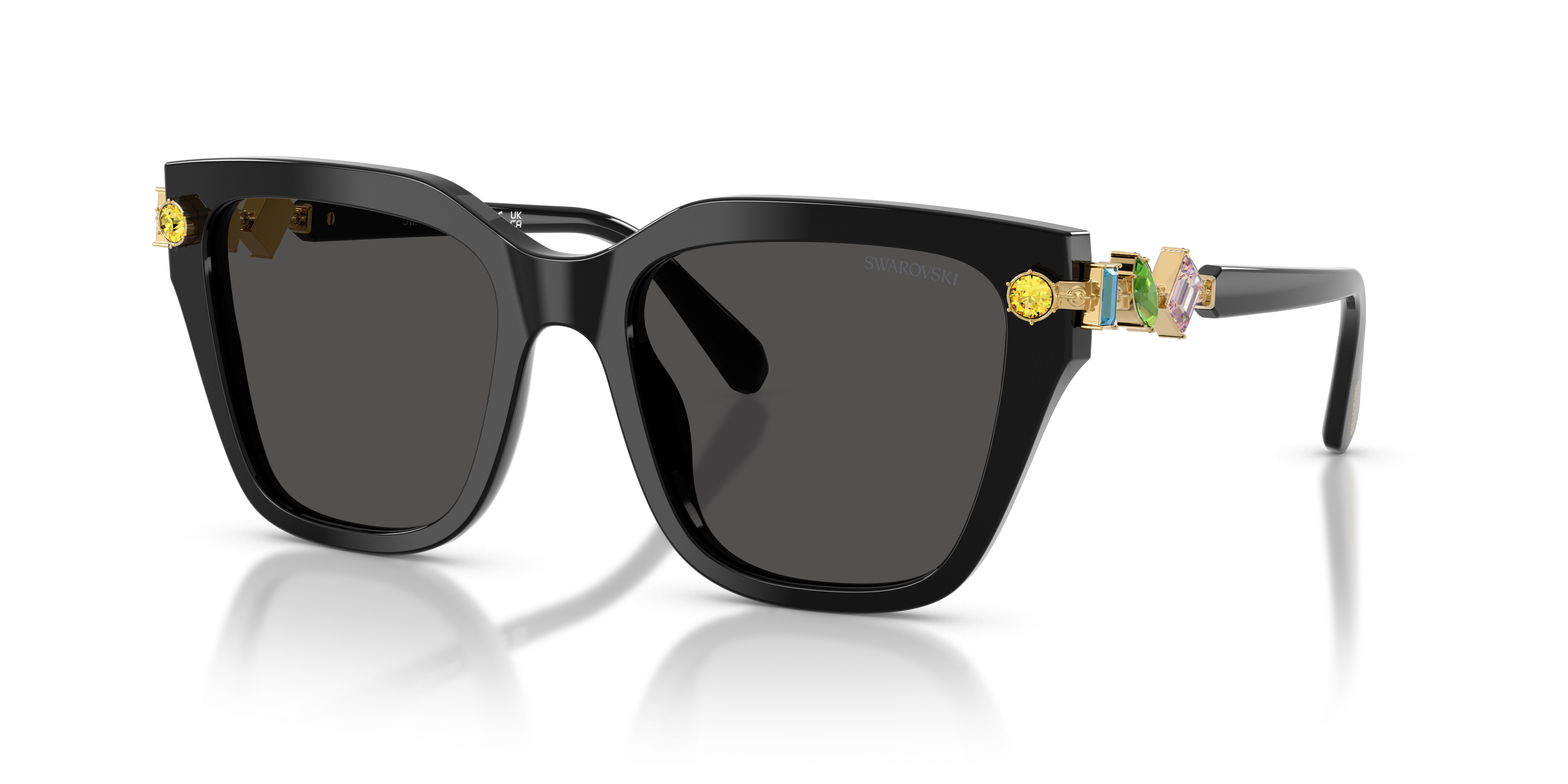 ???Swarovski Polarized Sunglasses Amazon.com: Swarovski SK6002 Sunglasses, Black/Dark Grey, 53  main image 4