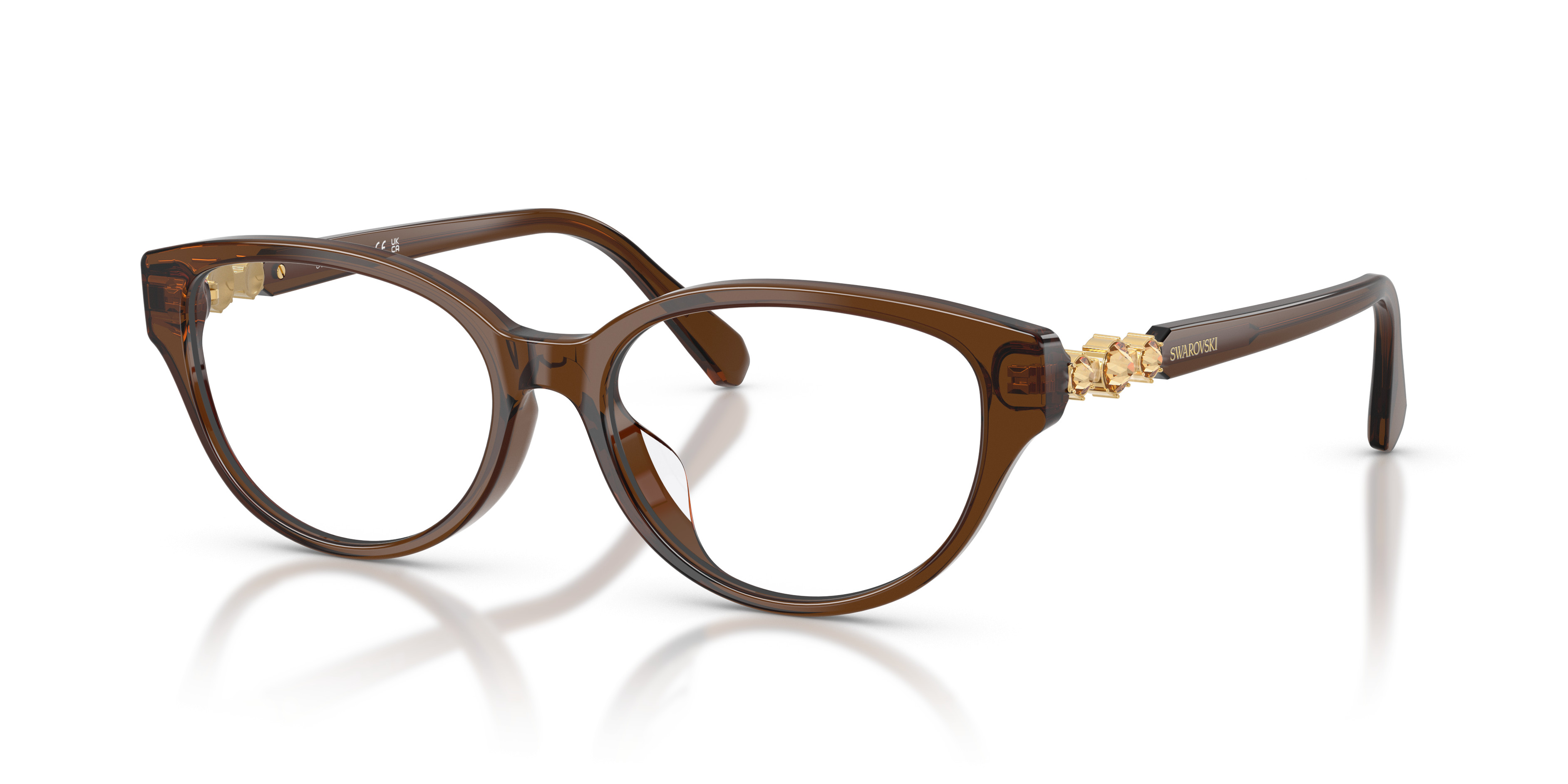 Swarovski Women\'s Tortoise Cat-Eye Glasses - Brown- Swarovski Glasses-SK 2060 | Vision Express main image 2