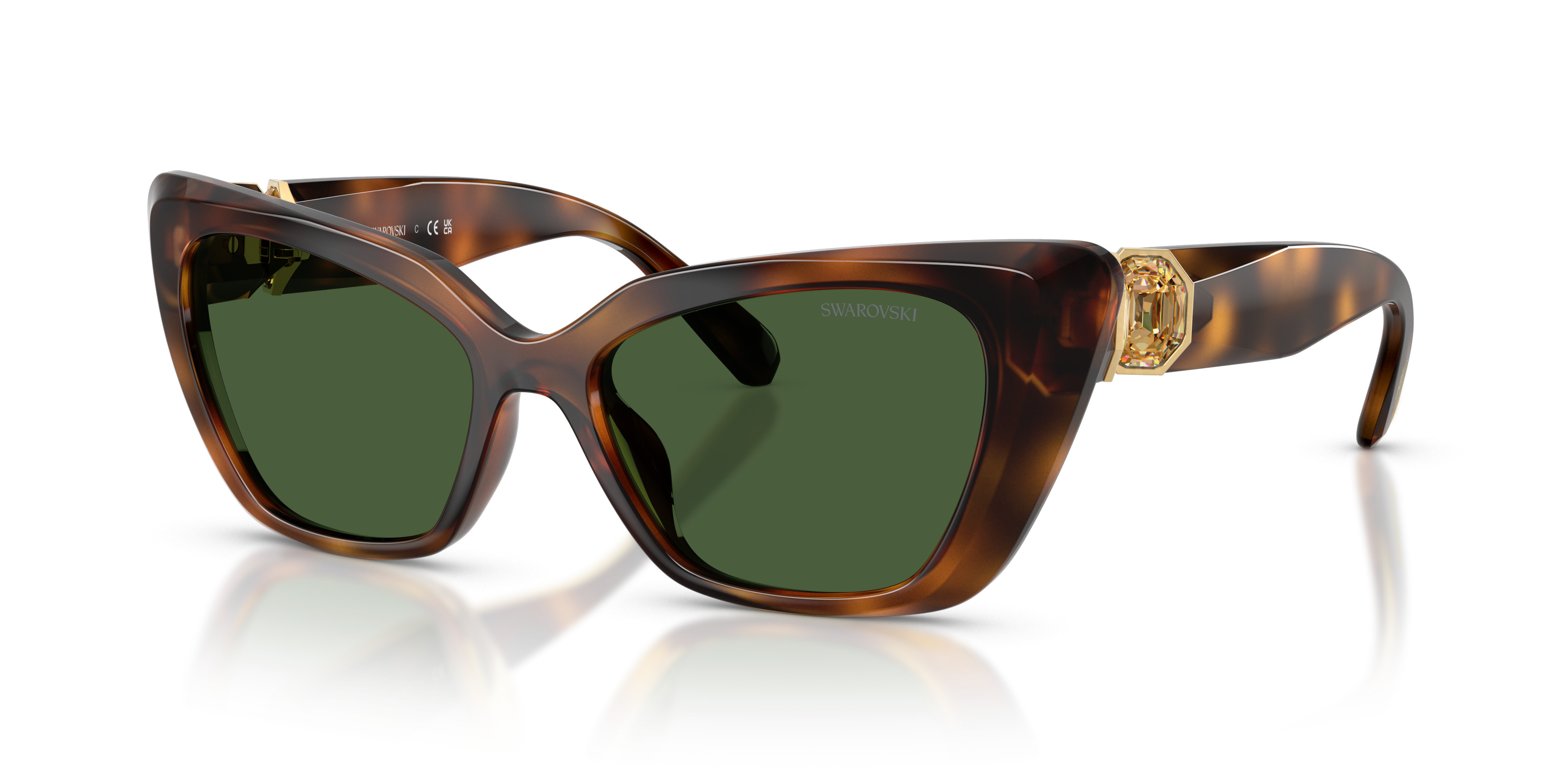Valentino Tortoise Shell Color, Swarovski Crystals, Oversized Sunglasses Valentino Sunglasses - Etsy main image 4