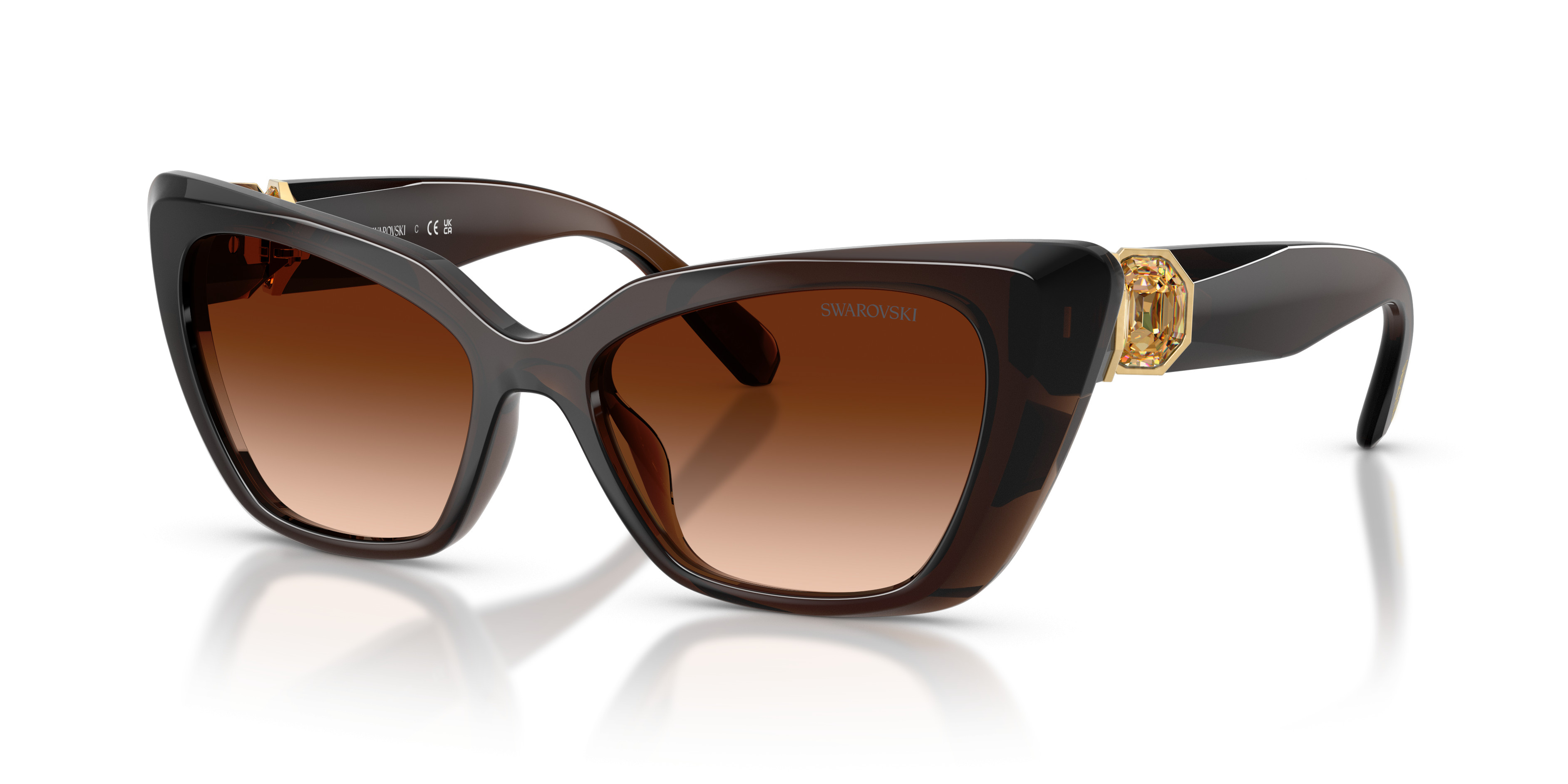 Swavoski Tortoise Shell Sunglasses Swarovski SK6001 tortoise frame with dark brown lenses  main image 4