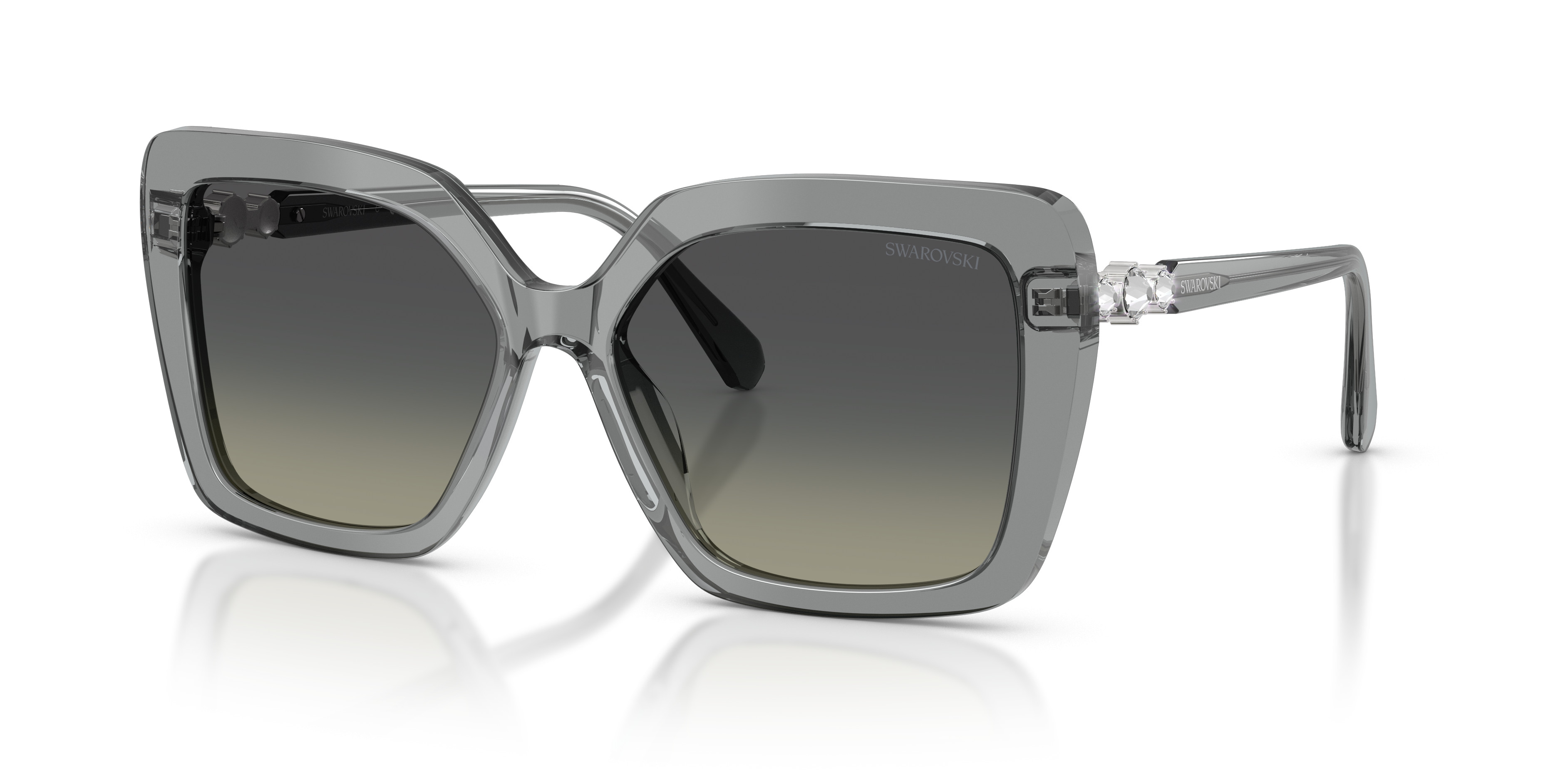 Swarovski Silver Frame Sunglasses with Black Gradient Lenses SK7042 Sunglasses - Swarovski Authorized Retailer  main image 4