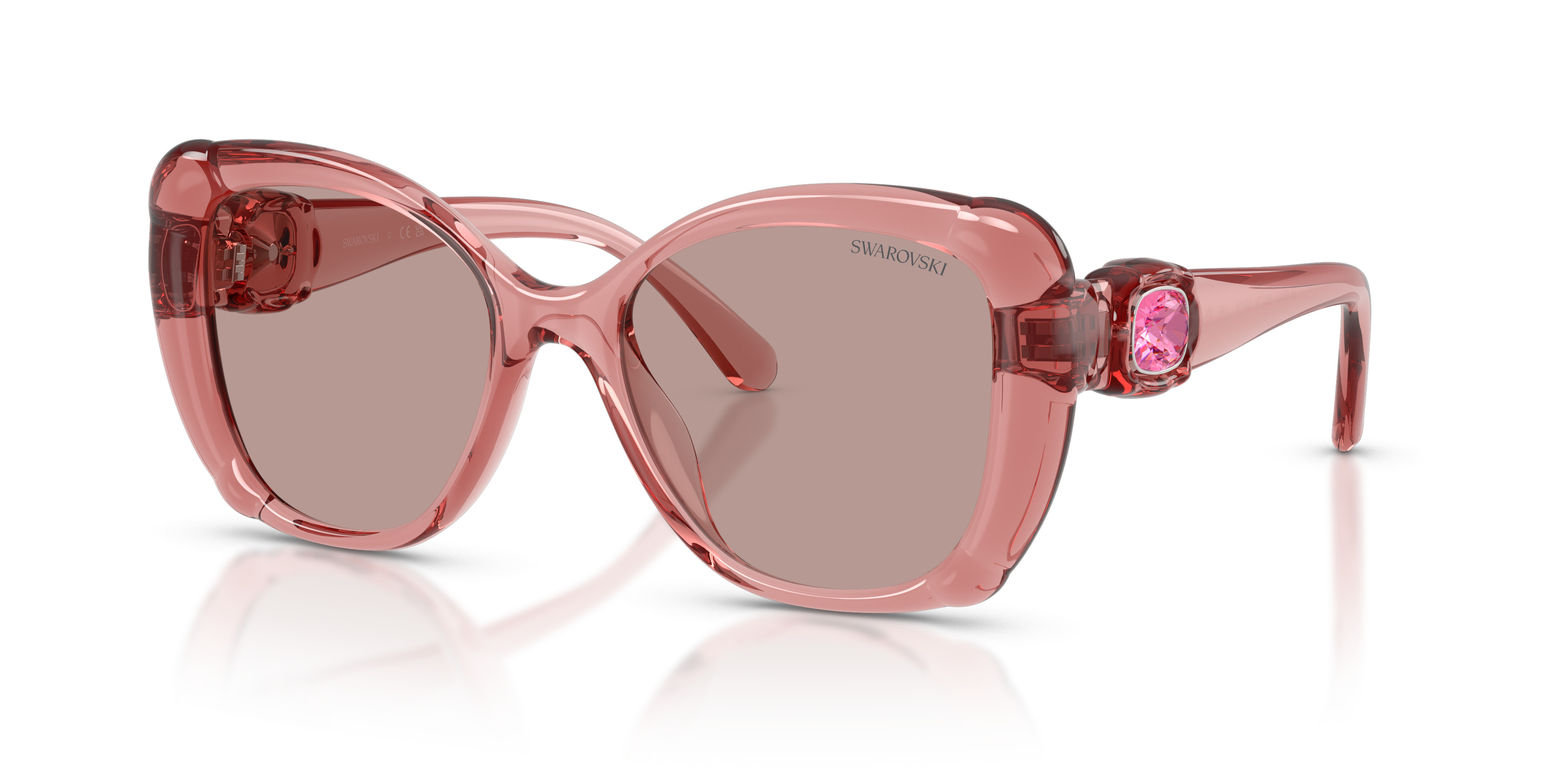 Swarovski White with Gradient Bordeaux Crystal Sunglasses SK0203 Swarovski Women main image 3