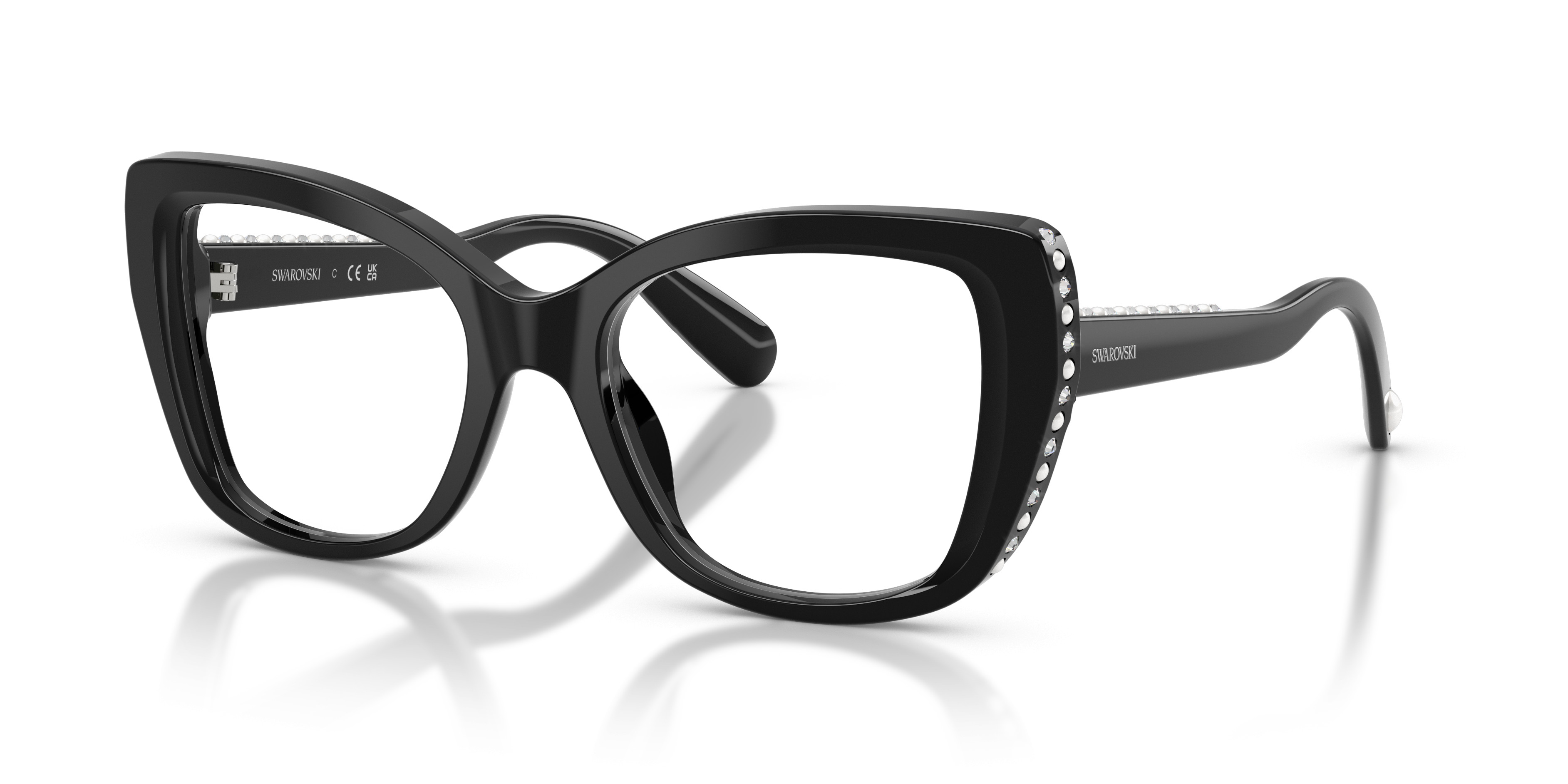 Swarovski SK5311 Womens Plastic Eyeglass & Case Frame Only Crystals Black Luxury Swarovski Women Blue Eyeglass Frames for sale | eBay main image 4