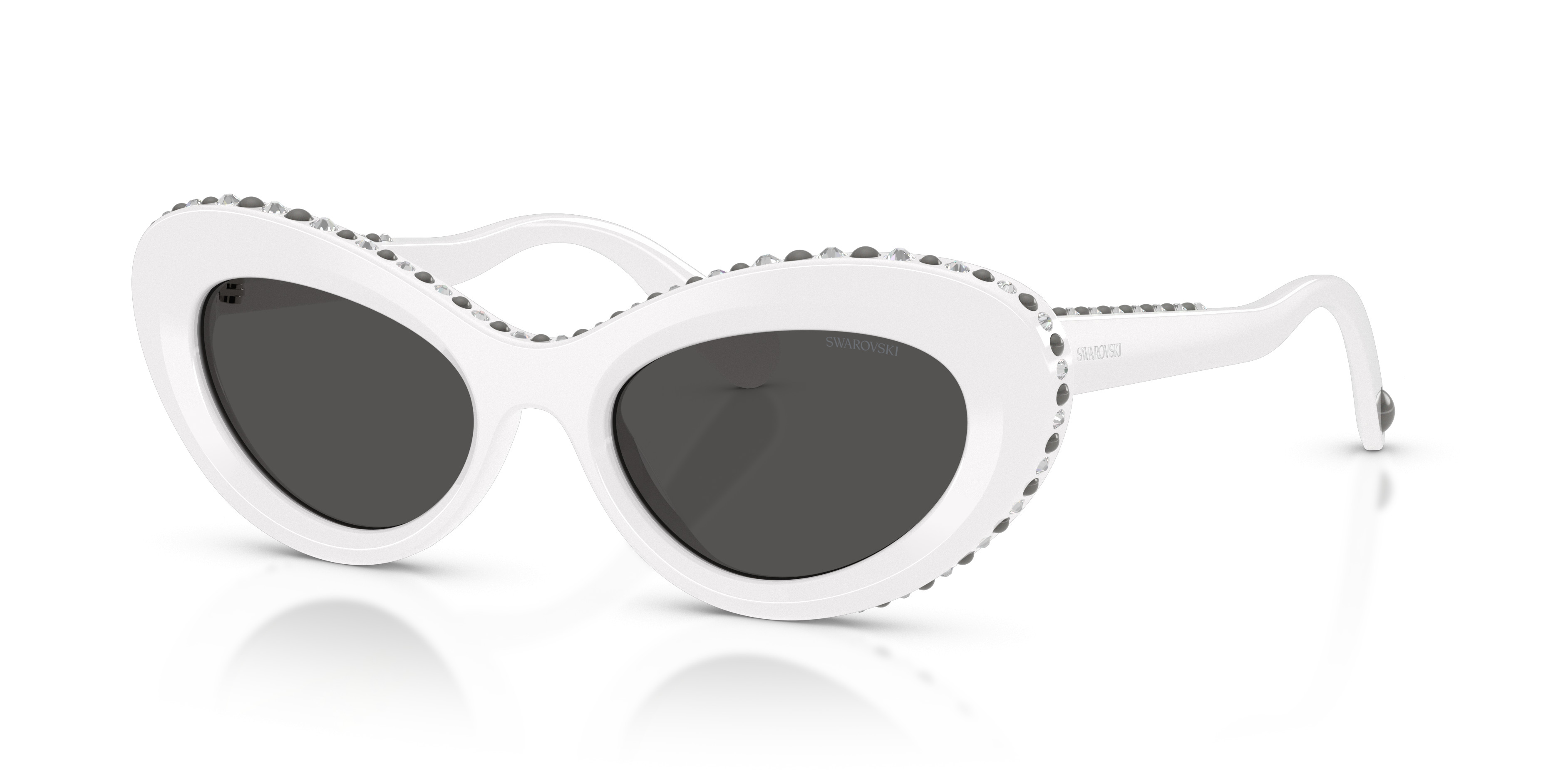 Swarovski White Cat-Eye Sunglasses with Dark Lenses Swarovski Women main image 3