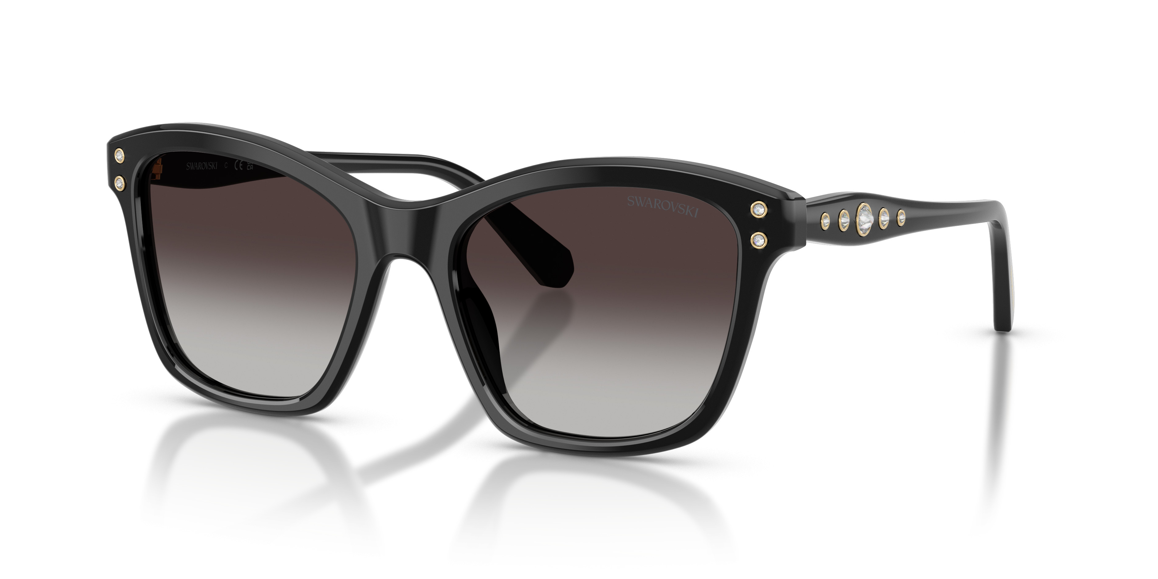 Swarovski Black Frame Sunglasses with Brown Gradient Lenses Swarovski SK6001 1002/83 Polarised Sunglasses - US main image 4
