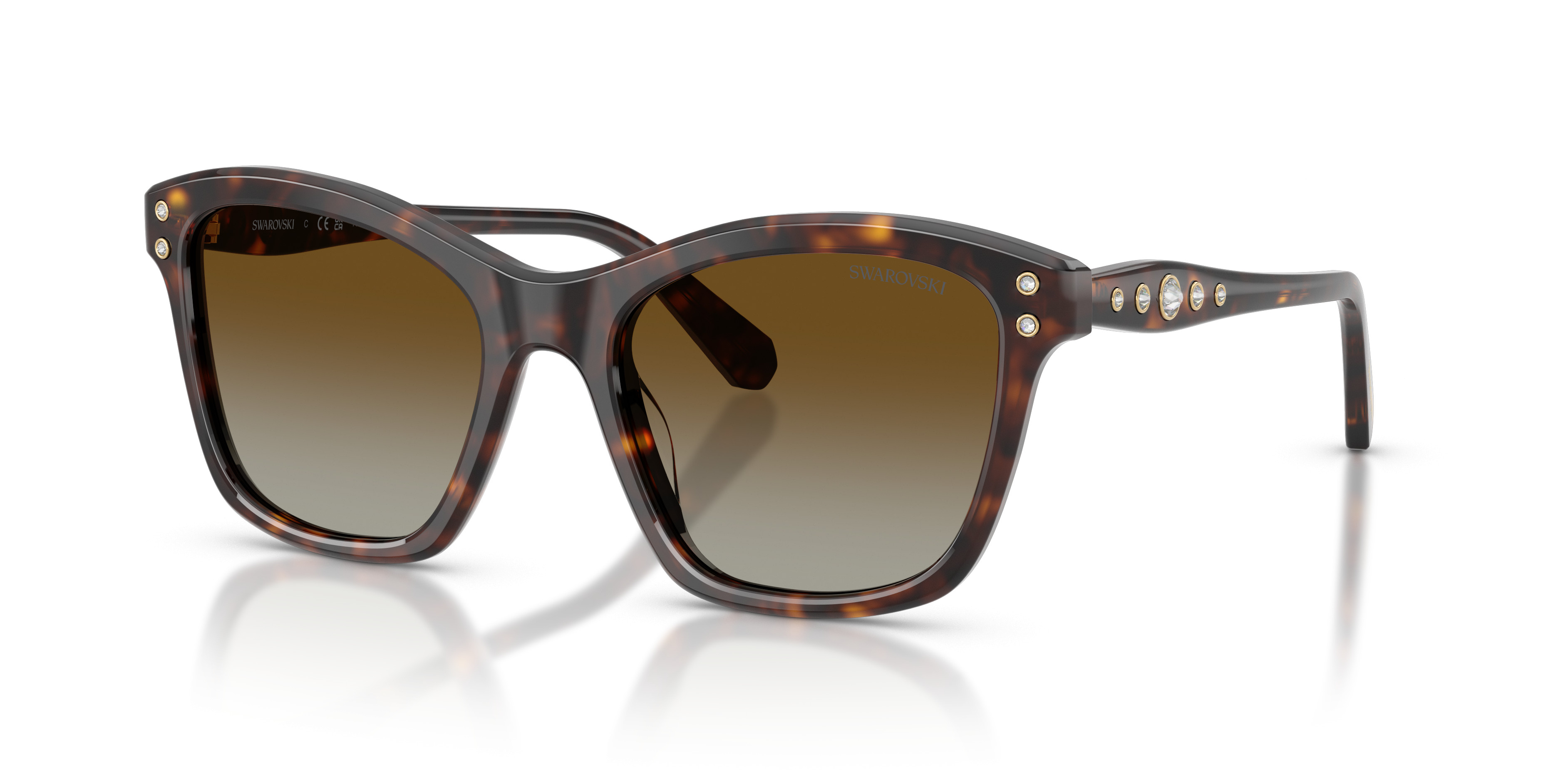 Swarovski Sunglasses Green Gradient Brown, Green Crystals with Case SK7042 Sunglasses - Swarovski Authorized Retailer  main image 2