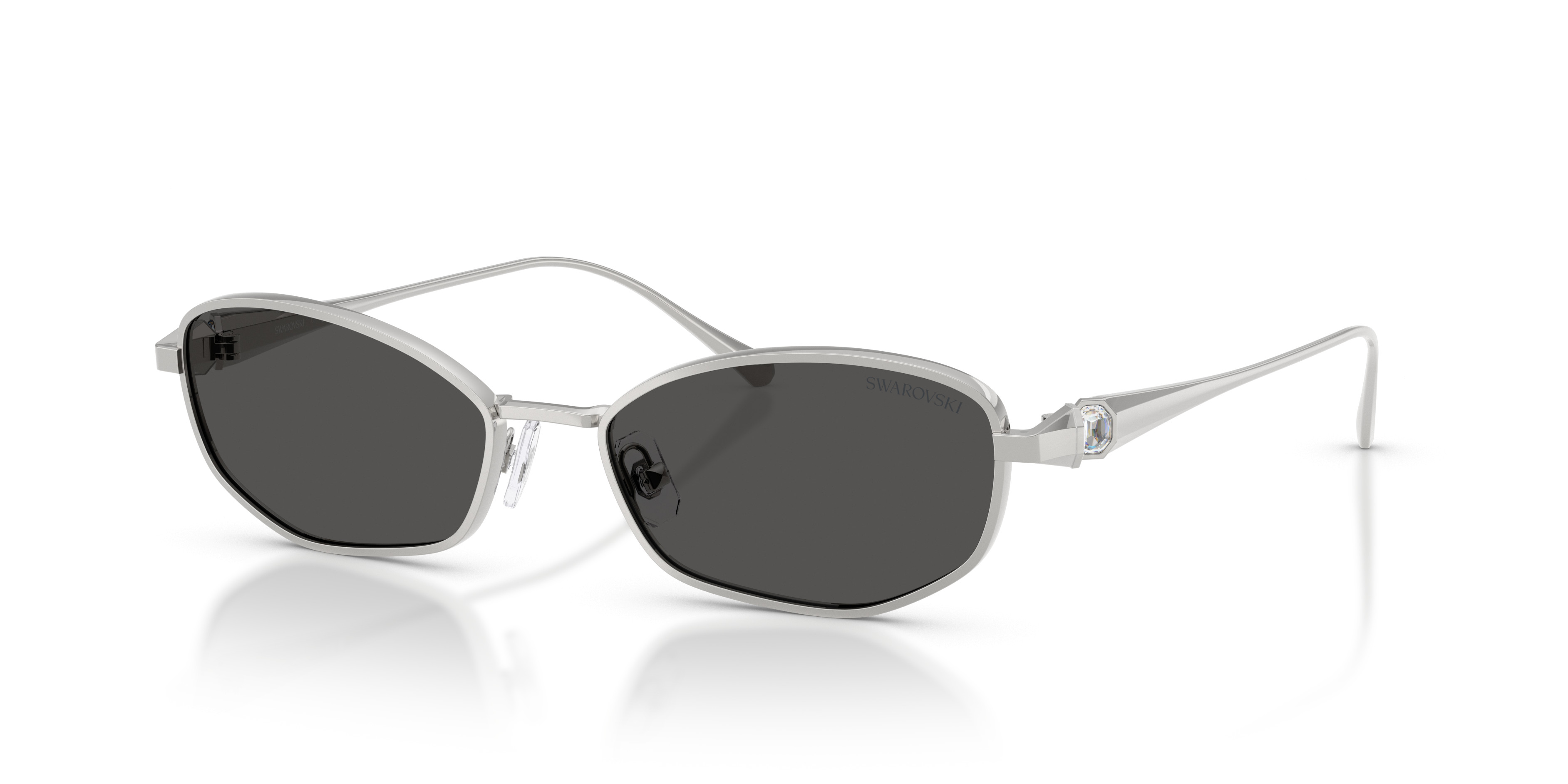 Swarovski Silver Frame Sunglasses with Black Gradient Lenses SK7042 Sunglasses - Swarovski Authorized Retailer  main image 3