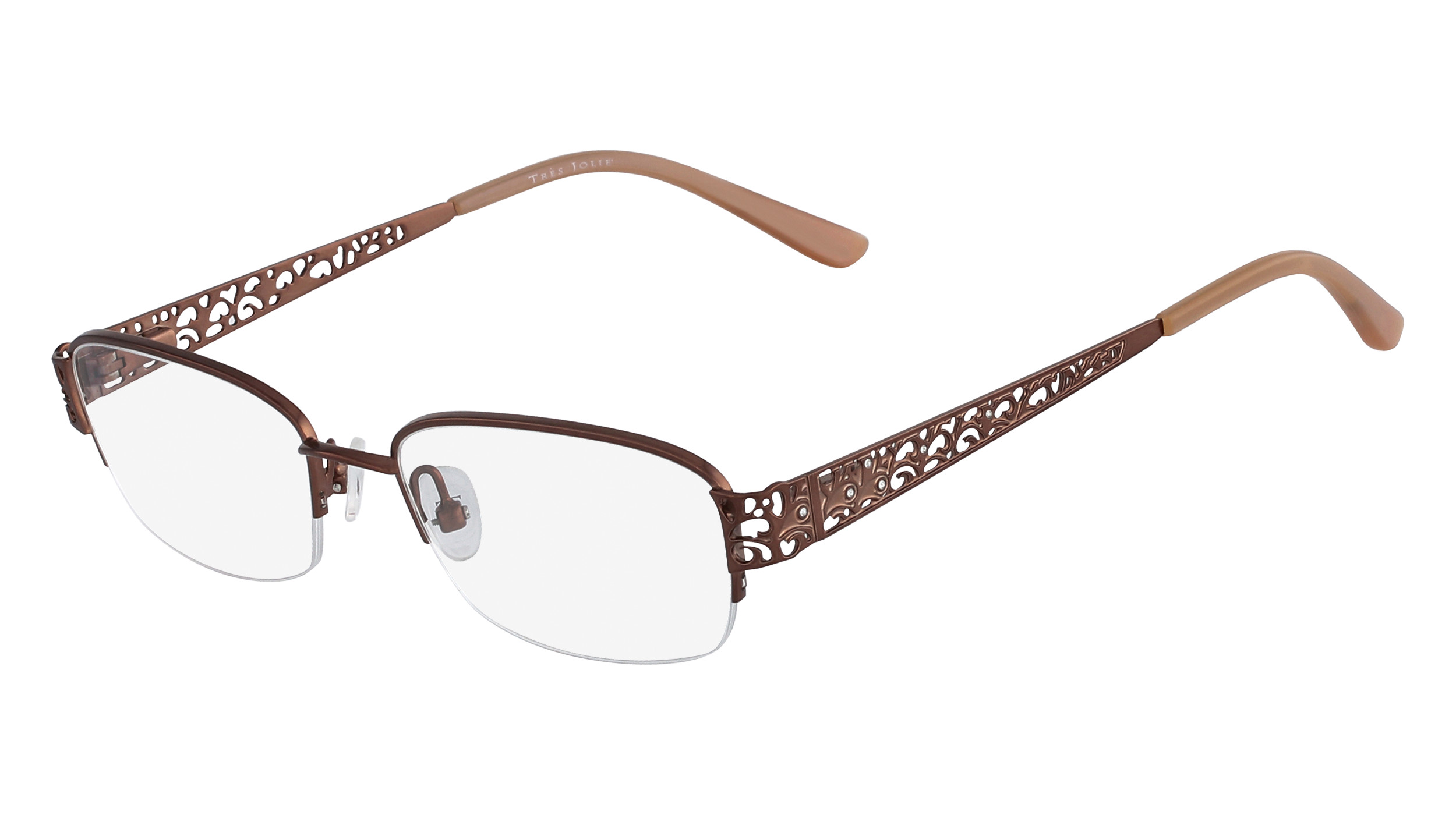 Tres Jolie 154 065 Smoke Grey Authentic Eyeglasses 51-16-135 Tres Jolie by Marchon 143 065 Eyeglasses Frames NEW: Smokey  main image 3