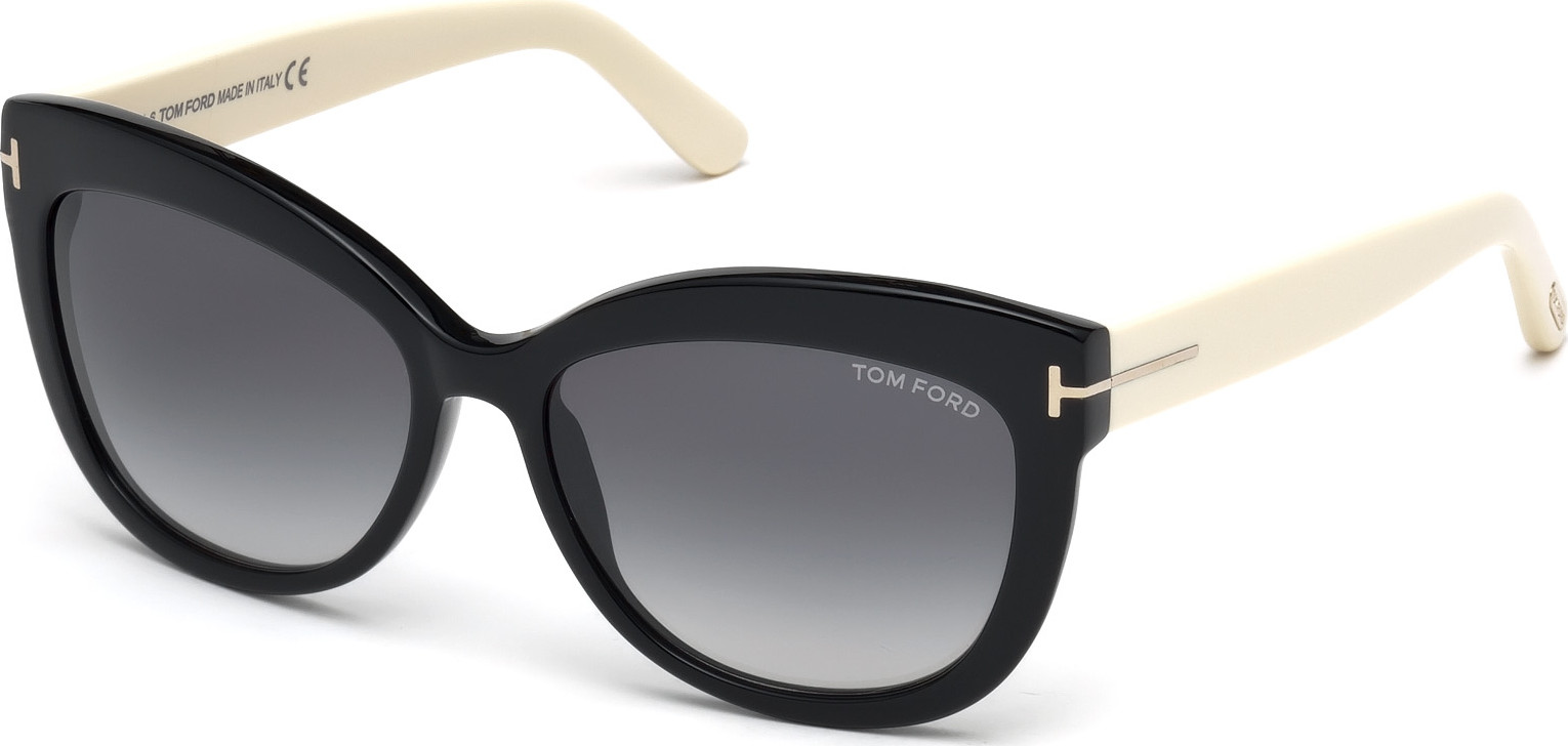 Tom Ford Alistair TF524 01D Women\'s Black Cat Eye Polarized Sunglasses 56-16-140 Amazon.com: Tom Ford FT0524 01B Shiny Black Alistair Cats  main image 2