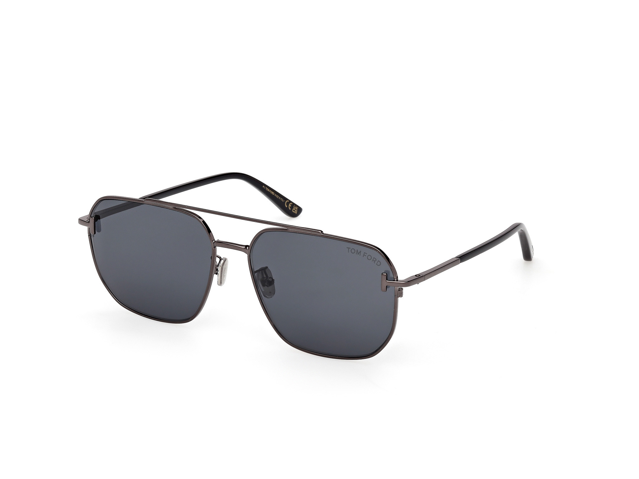 Tom Ford Women\'s Gunmetal Smoke Sunglasses Amazon.com: Tom Ford Carla Polarized Smoke Square Ladies  main image 3