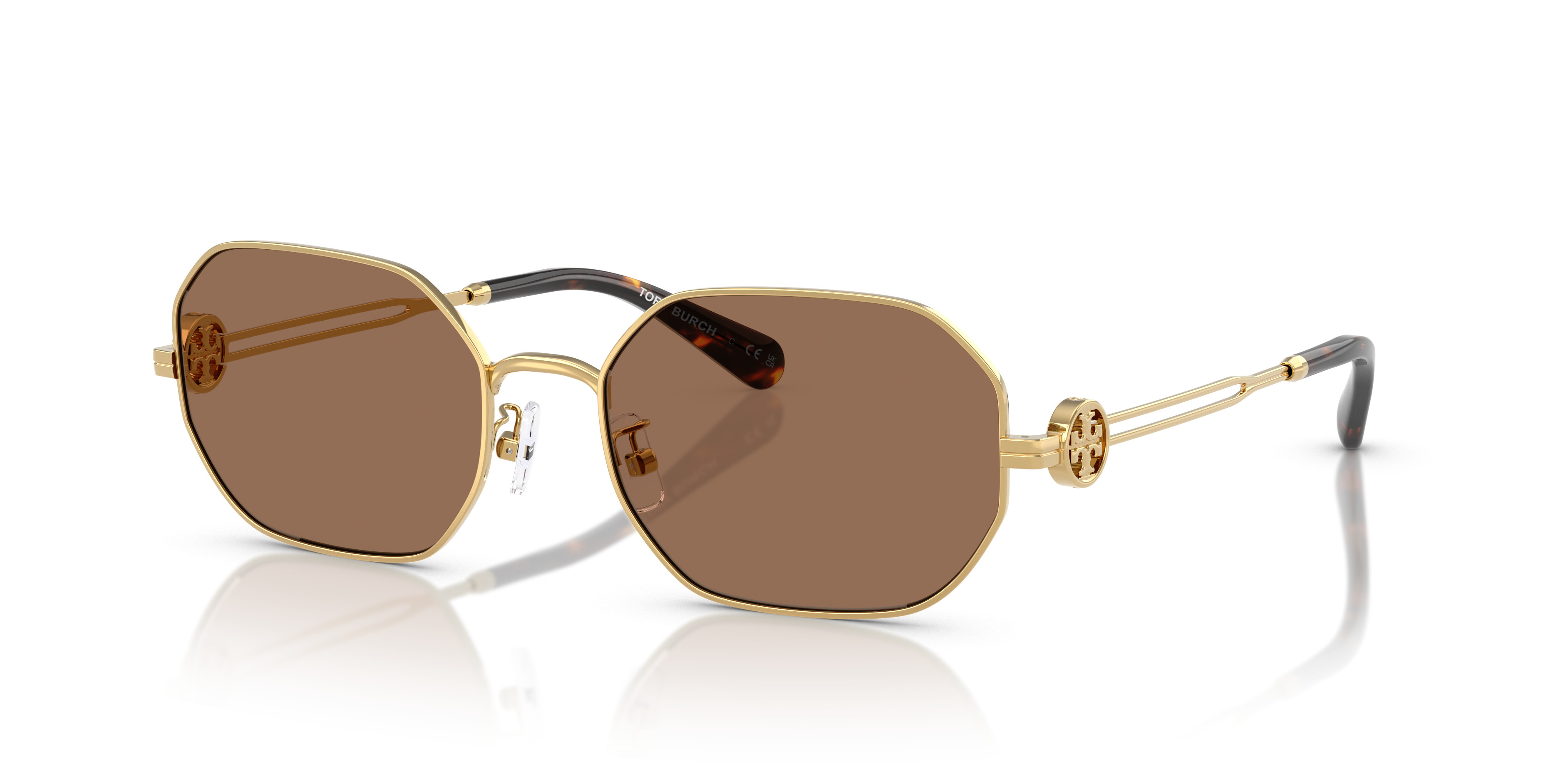 Tory Burch green Rose Gold  lens Aviator Sunglasses 725125012645_F.jpg main image 3