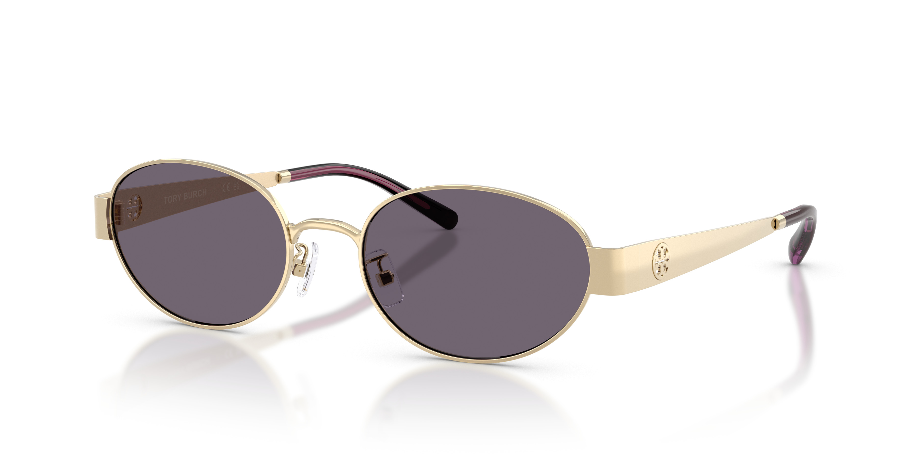 Tory Burch Black Frame Sunglasses with Gradient Brown-to-Purple Lenses Amazon.com: Tory Burch TY 7143U 198813 Black/Ivory Plastic  main image 2
