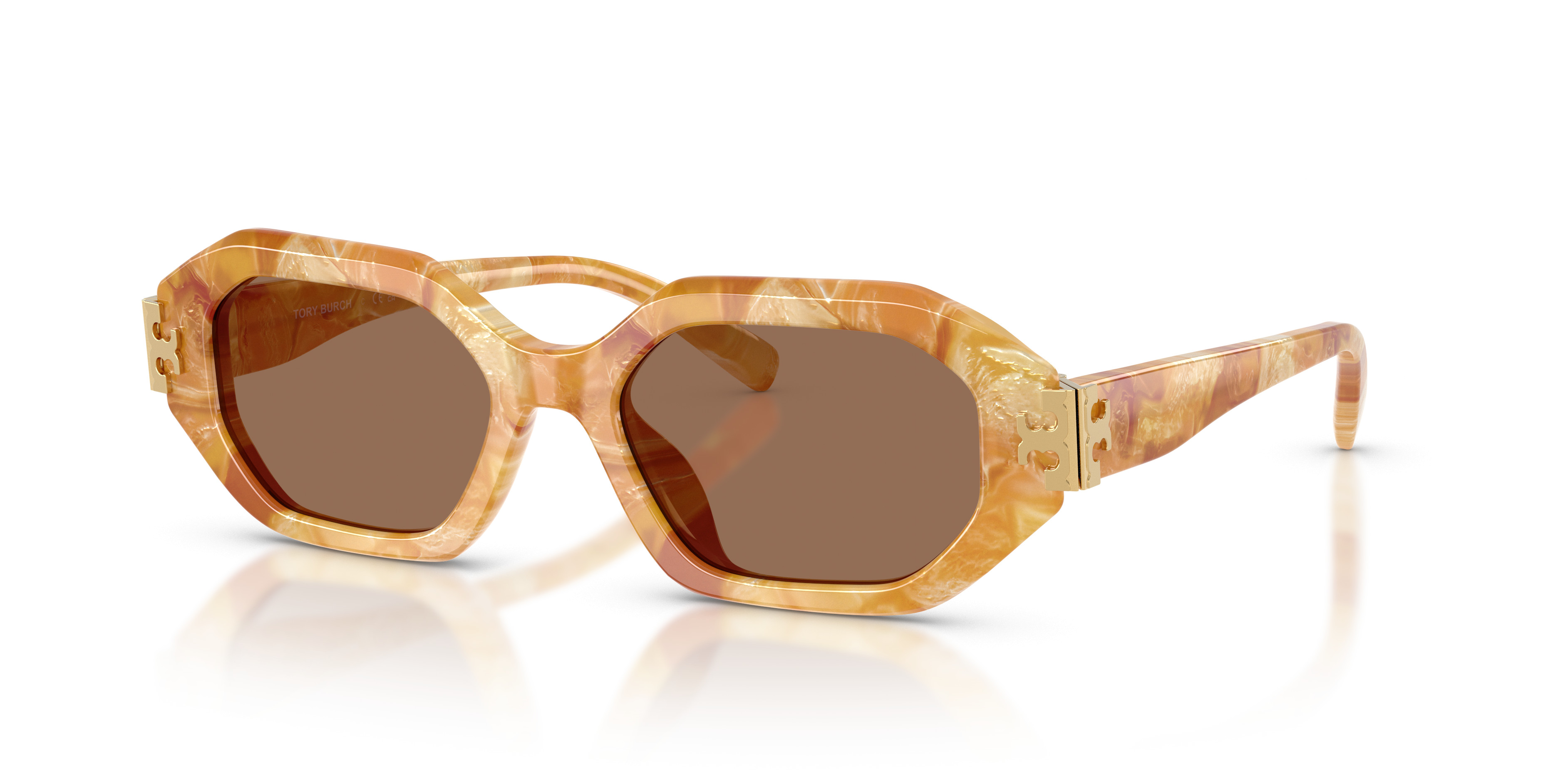 Tory Burch Tortoiseshell Frame Sunglasses with Orange Case MILLER OVERSIZED TURTOISE 7193U172873 TORY BURCH main image 3