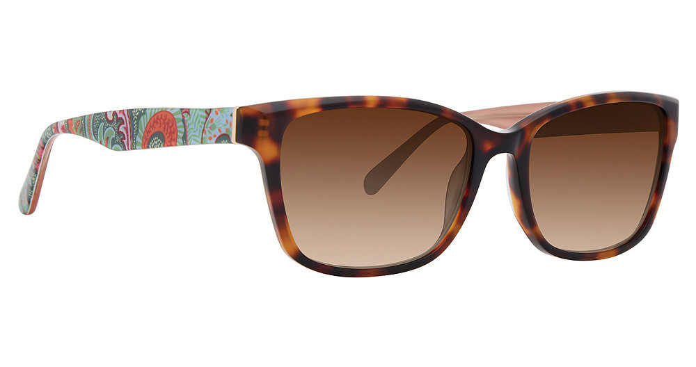 Vera Bradley Sunglasses Square Tortoise Floral Case Designer 